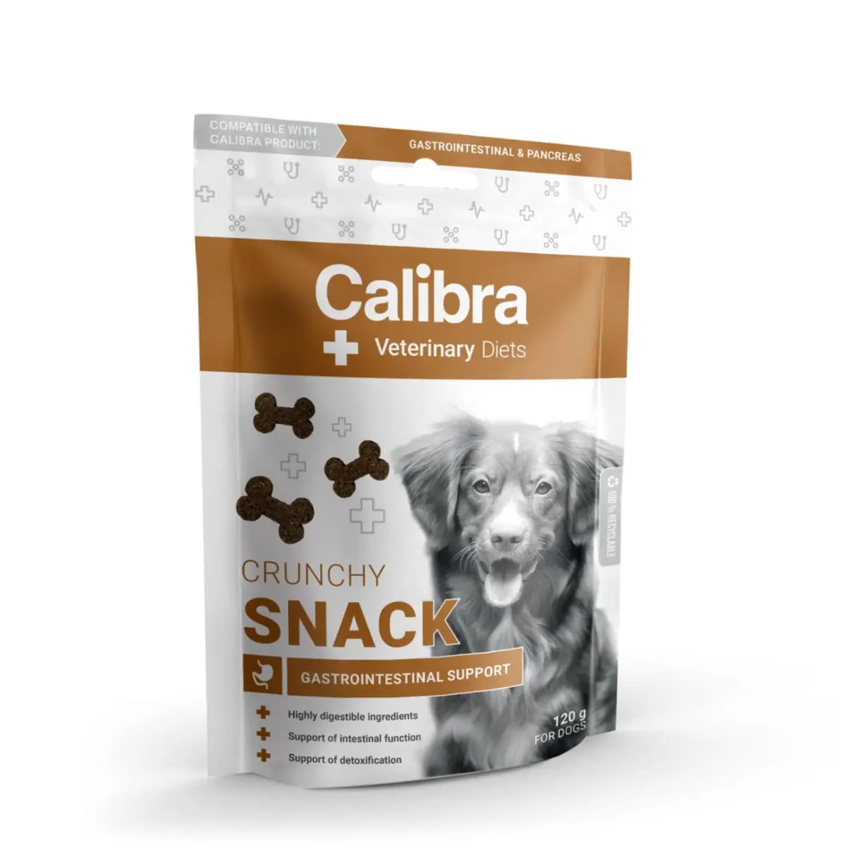 CALIBRA Veterinary Diets Snack Gastrointestinal, XS-XL, Somon, punguta recompense functionale caini, sistem digestiv, 120g - Image 2