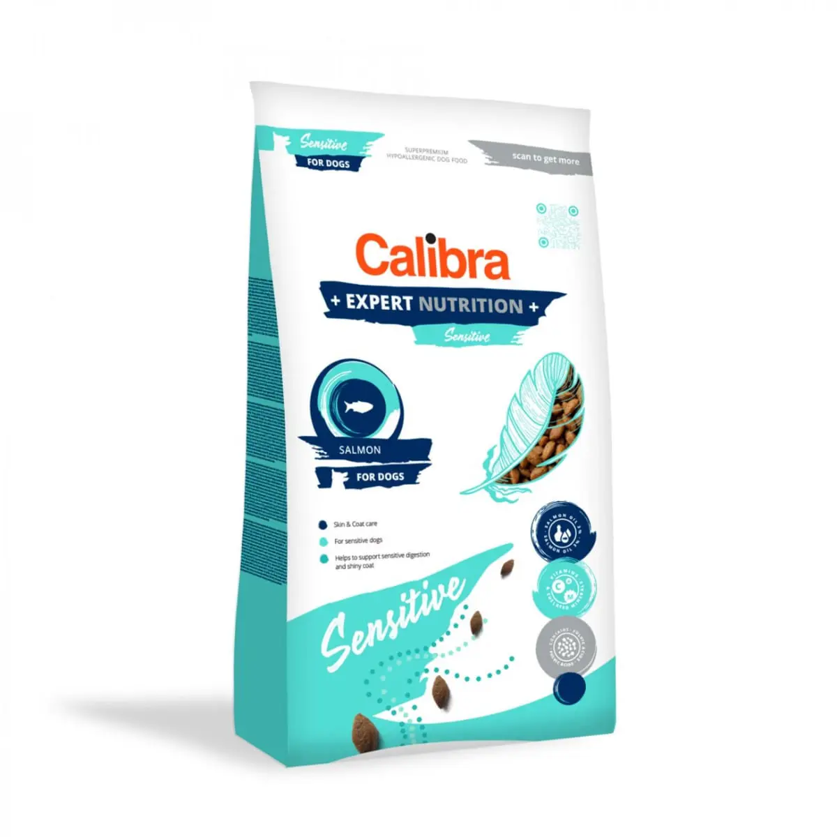 CALIBRA Expert Nutrition Sensitive, XS-XL, Somon, hrana uscata caini, sistem digestiv, piele & blana, 2kg