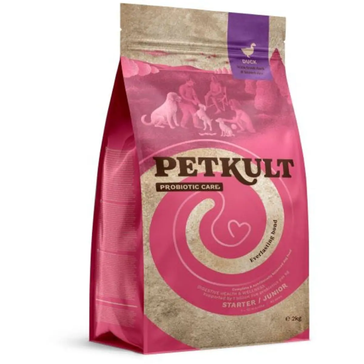 PETKULT Probiotic Care Starter & Junior, XS-XL, Rata, hrana uscata caini junior, sistem digestiv, 8kg