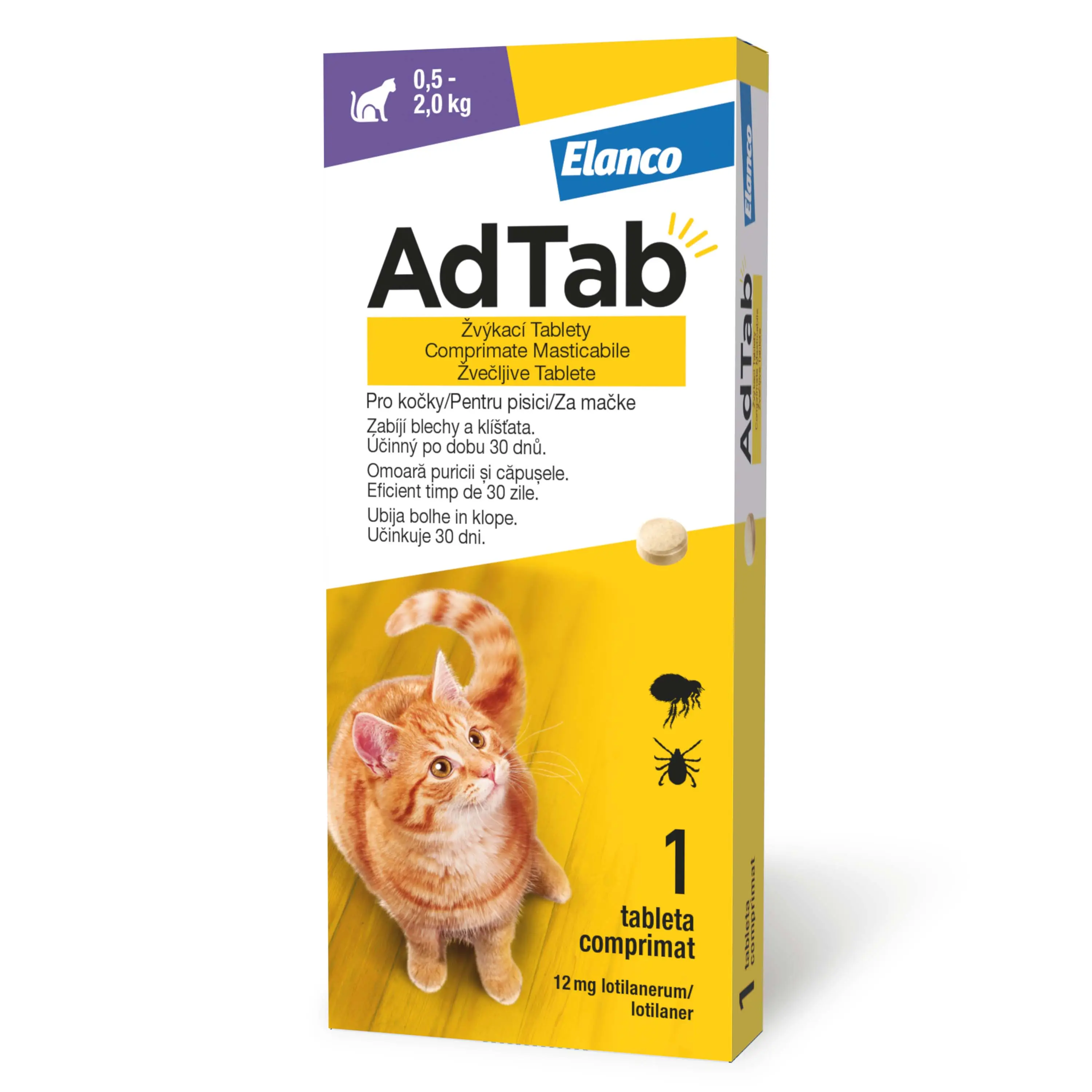 ADTAB, deparazitare externa pisici, comprimate masticabile ADTAB, deparazitare externa pisici, (0.5 - 2kg), comprimate masticabile, 12mg x 1buc - Image 2