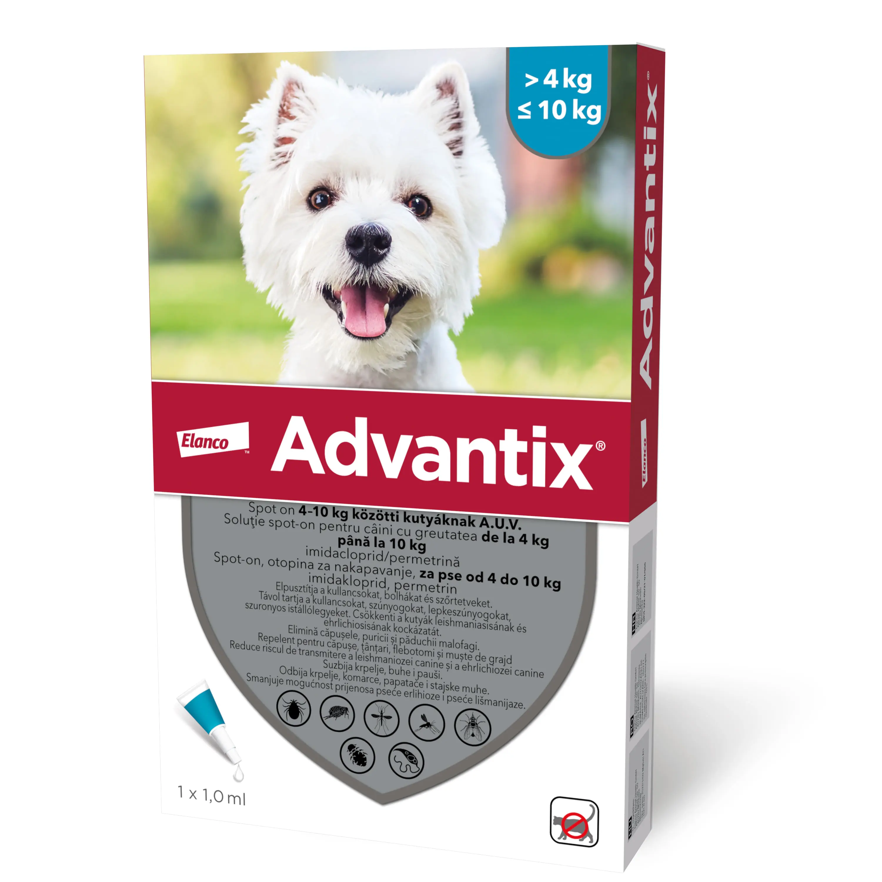 ADVANTIX, deparazitare externa caini, pipeta repelenta ADVANTIX 100, deparazitare externa caini, pipeta repelenta, S(4 - 10kg), 1buc - Image 2