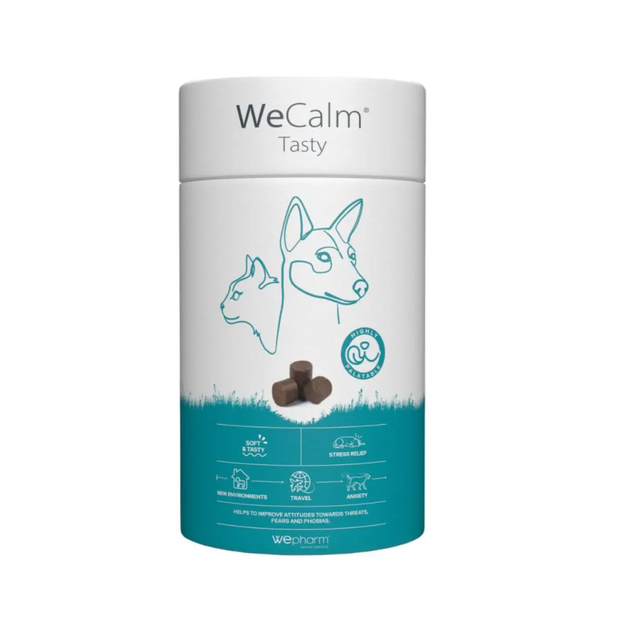 WEPHARM WeCalm Tasty, supliment sistem nervos & calmante caini, comprimate masticabile WEPHARM WeCalm Tasty, XS-XL, supliment sistem nervos & calmante caini, flacon, 30 comprimate masticabile