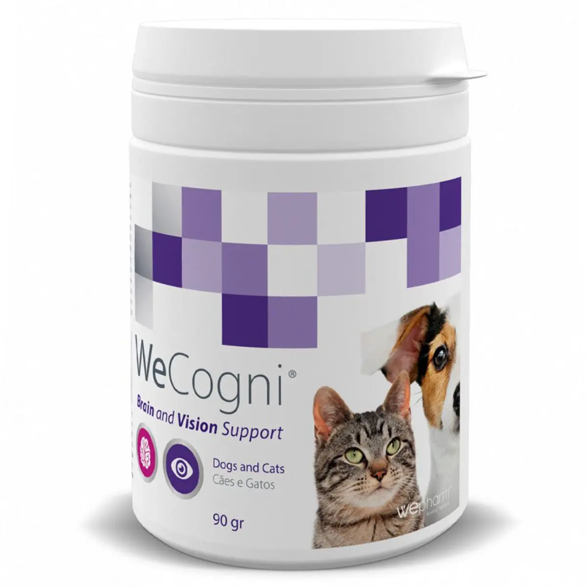 WEPHARM WeCogni, supliment sistem nervos & calmante, oftalmic caini senior, pudra WEPHARM WeCogni, XS-XL, supliment sistem nervos & calmante, oftalmic caini si pisici senior, flacon, 90g pudra