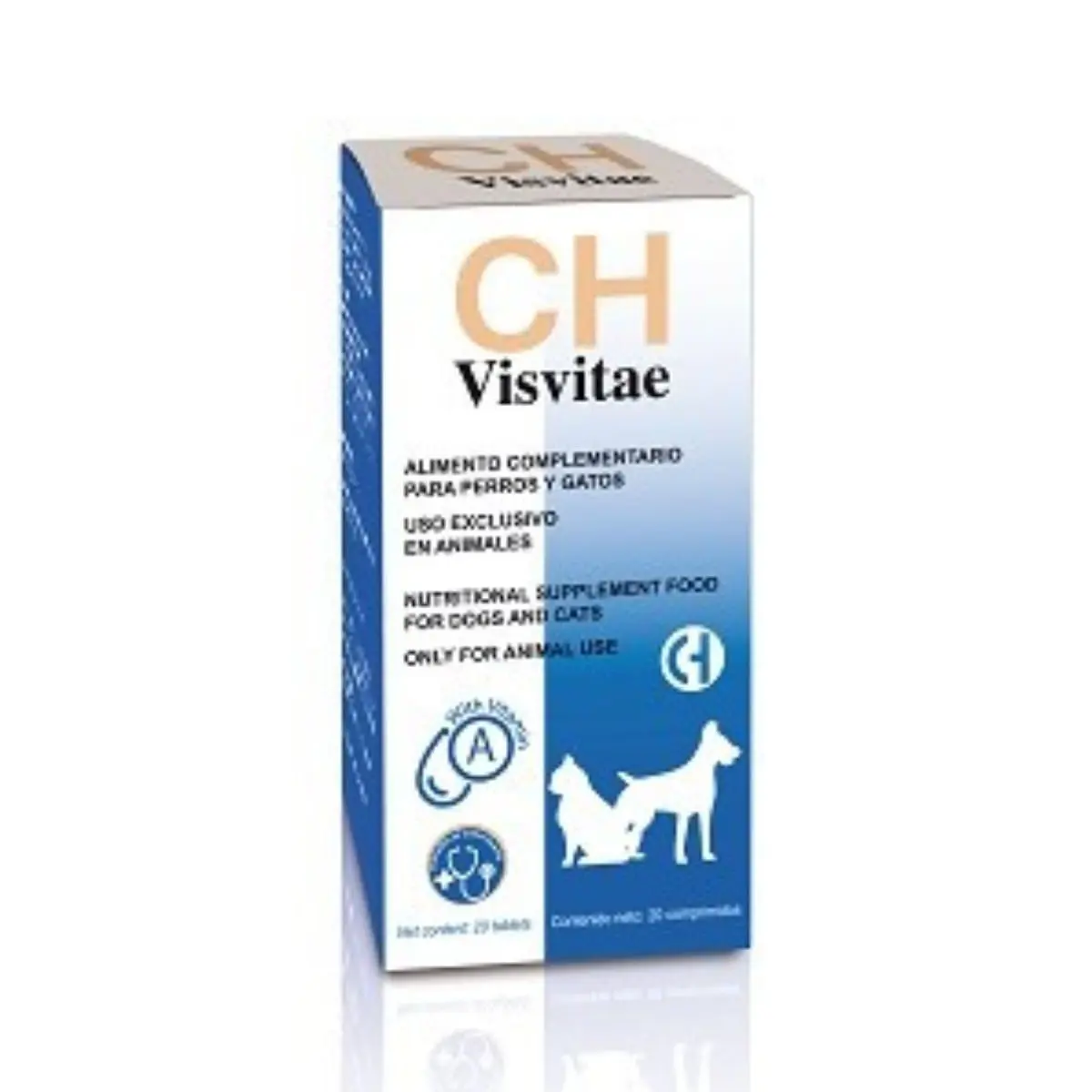 CHEMICAL IBERICA Visvitae, supliment oftalmic caini, comprimate CHEMICAL IBERICA Visvitae, XS-XL, supliment oftalmic caini si pisici, cutie, 20 comprimate