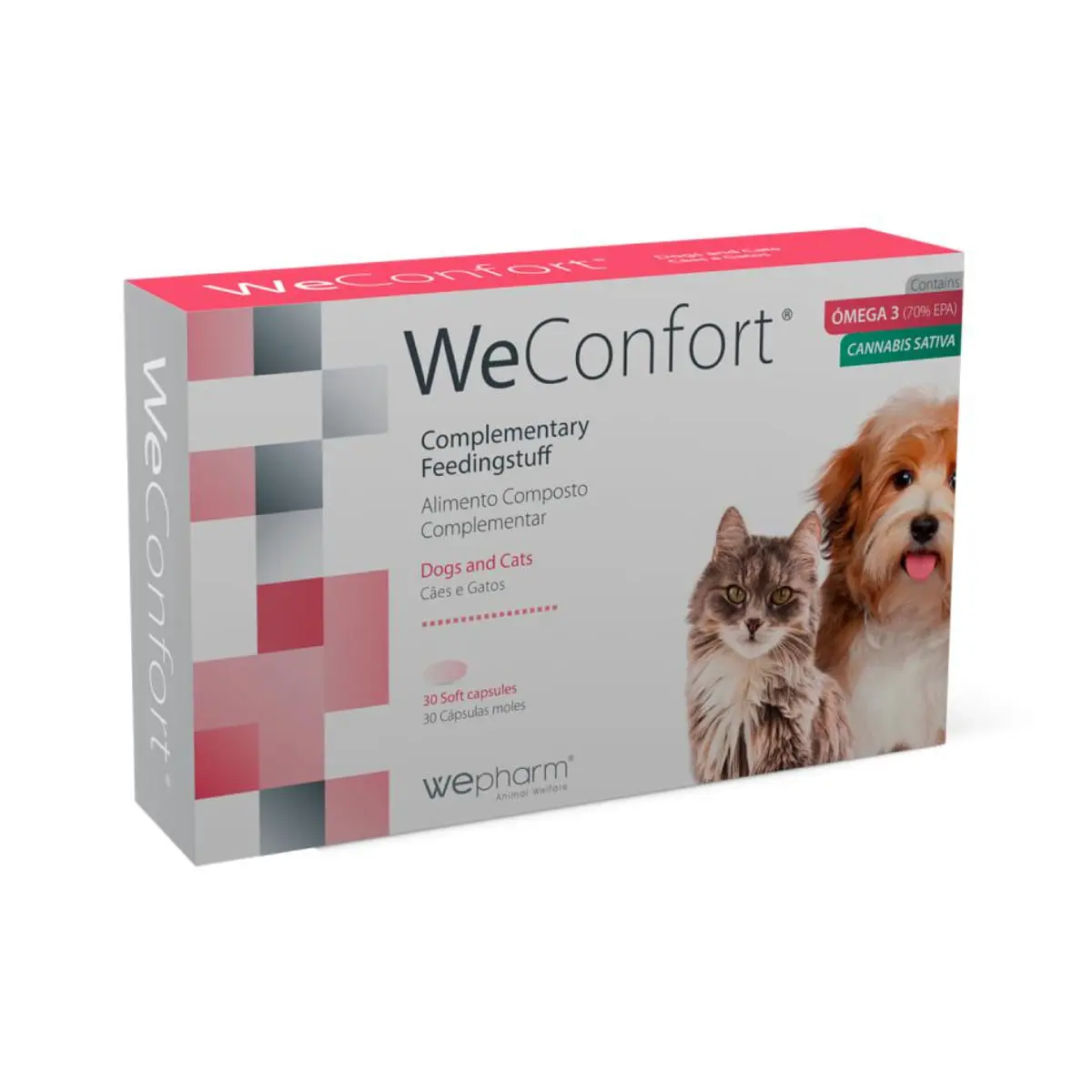 WEPHARM WeConfort, supliment sistem nervos & calmante caini, capsule WEPHARM WeConfort, XS-XL, supliment sistem nervos & calmante caini, flacon, 10 capsule