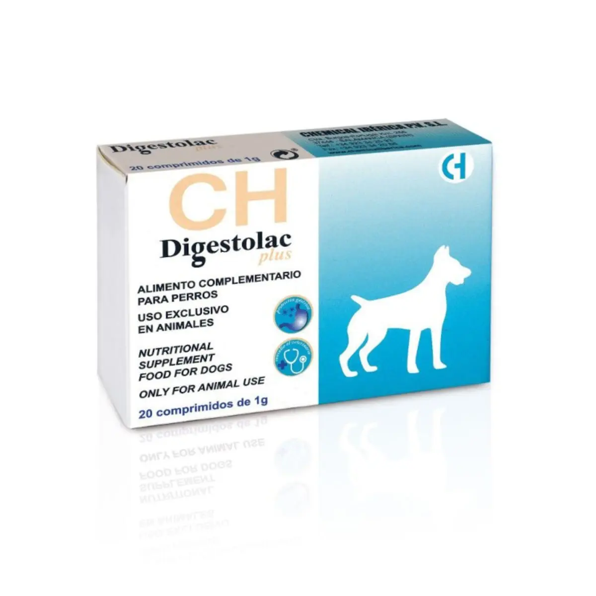 CHEMICAL IBERICA Digestolac Plus, supliment sistem digestiv caini, comprimate CHEMICAL IBERICA Digestolac Plus, XS-XL, supliment sistem digestiv caini, cutie, 20 comprimate