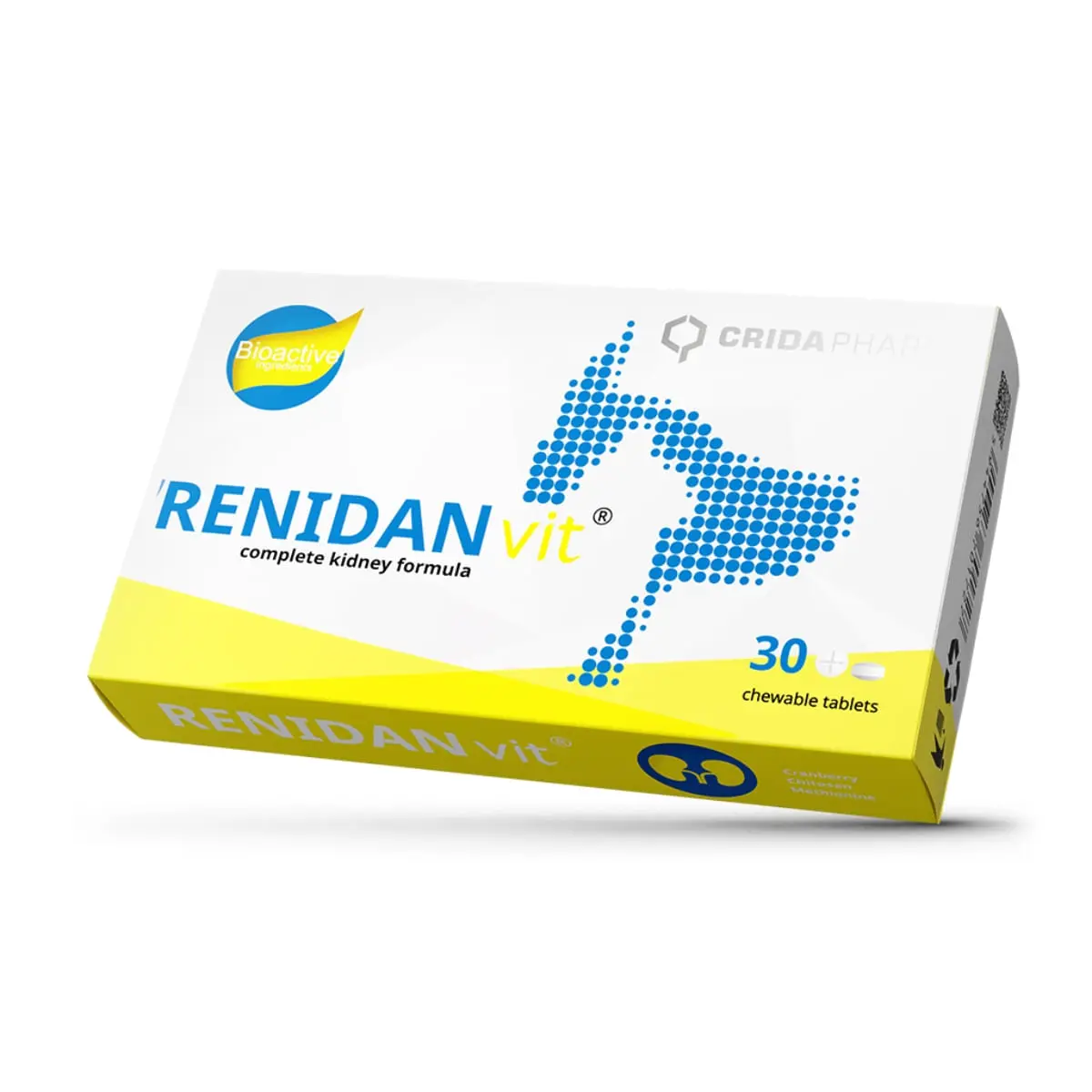 CRIDA PHARM Renidan Vit, supliment sistem renal caini, comprimate masticabile CRIDA PHARM Renidan Vit, XS-XL, supliment sistem renal caini si pisici, cutie, 30 comprimate masticabile