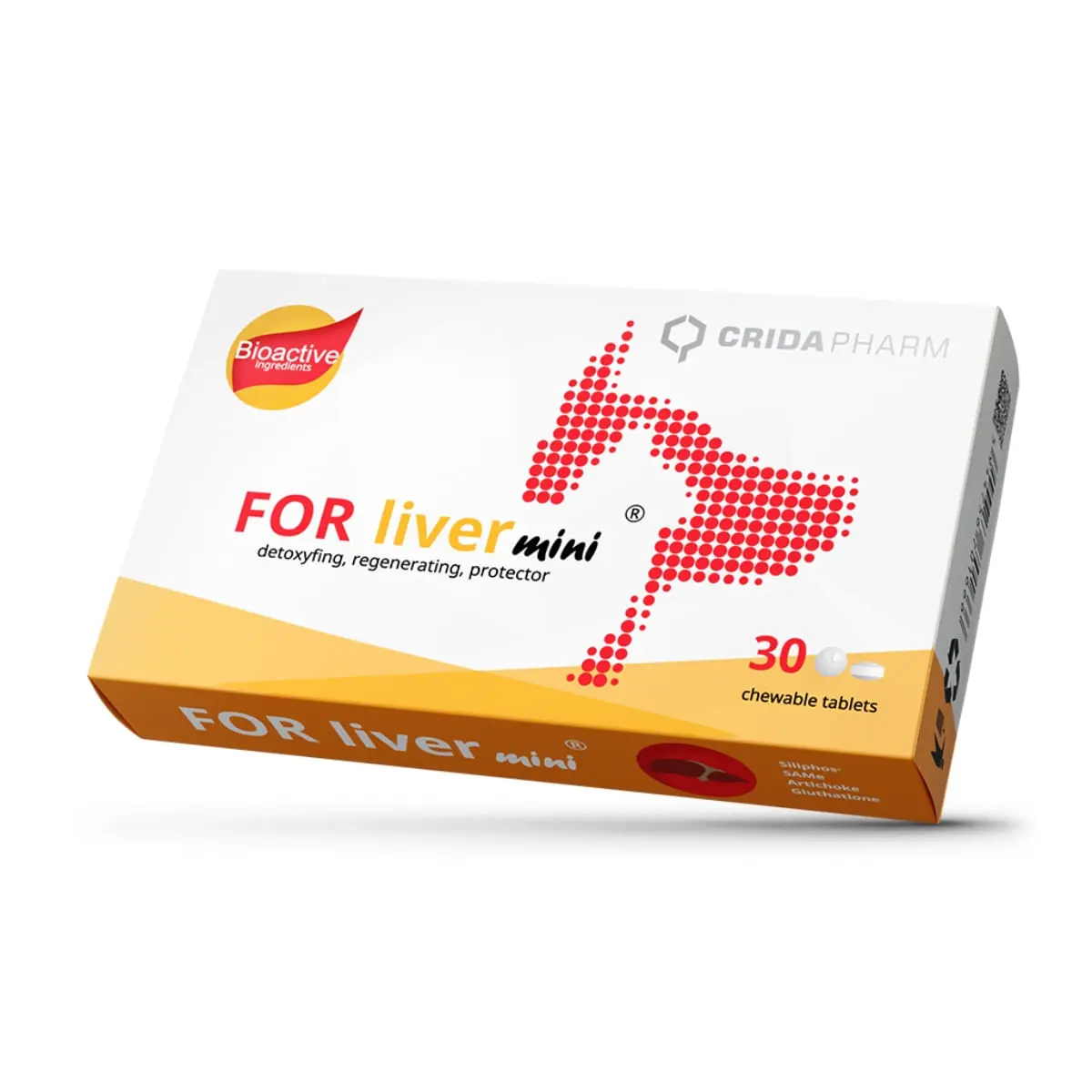 CRIDA PHARM For Liver Mini, supliment sistem hepatic caini, comprimate masticabile CRIDA PHARM For Liver Mini, XS-XL, supliment sistem hepatic caini si pisici, cutie, 30 comprimate masticabile - Image 2