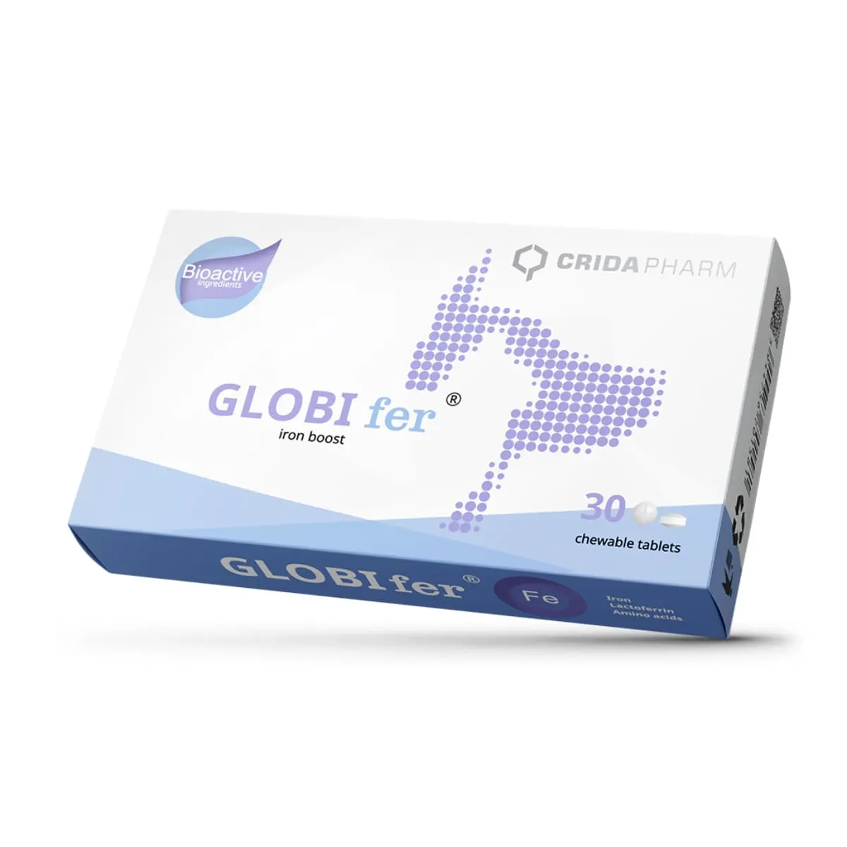 CRIDA PHARM Globi Fer Iron Boost, supliment sistem cardio-vascular caini, comprimate masticabile CRIDA PHARM Globi Fer Iron Boost, XS-XL, supliment sistem cardio-vascular caini si pisici, cutie, 30 comprimate masticabile