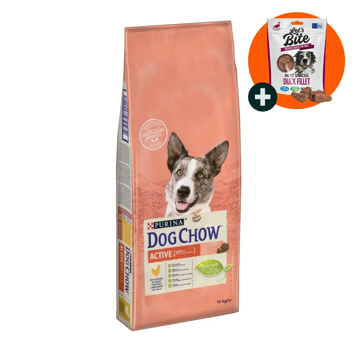 PURINA Dog Chow Adult Active, Pui, hrana uscata caini, activitate intensa, 14kg