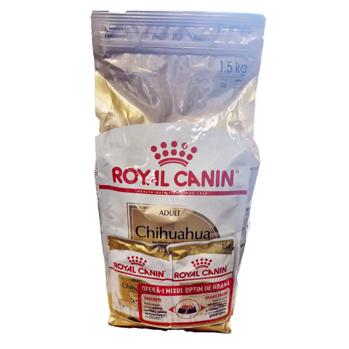 PROMO ROYAL CANIN Chihuahua Adult, hrana uscata caini, 1.5kg + 2buc x 85g plic GRATUIT