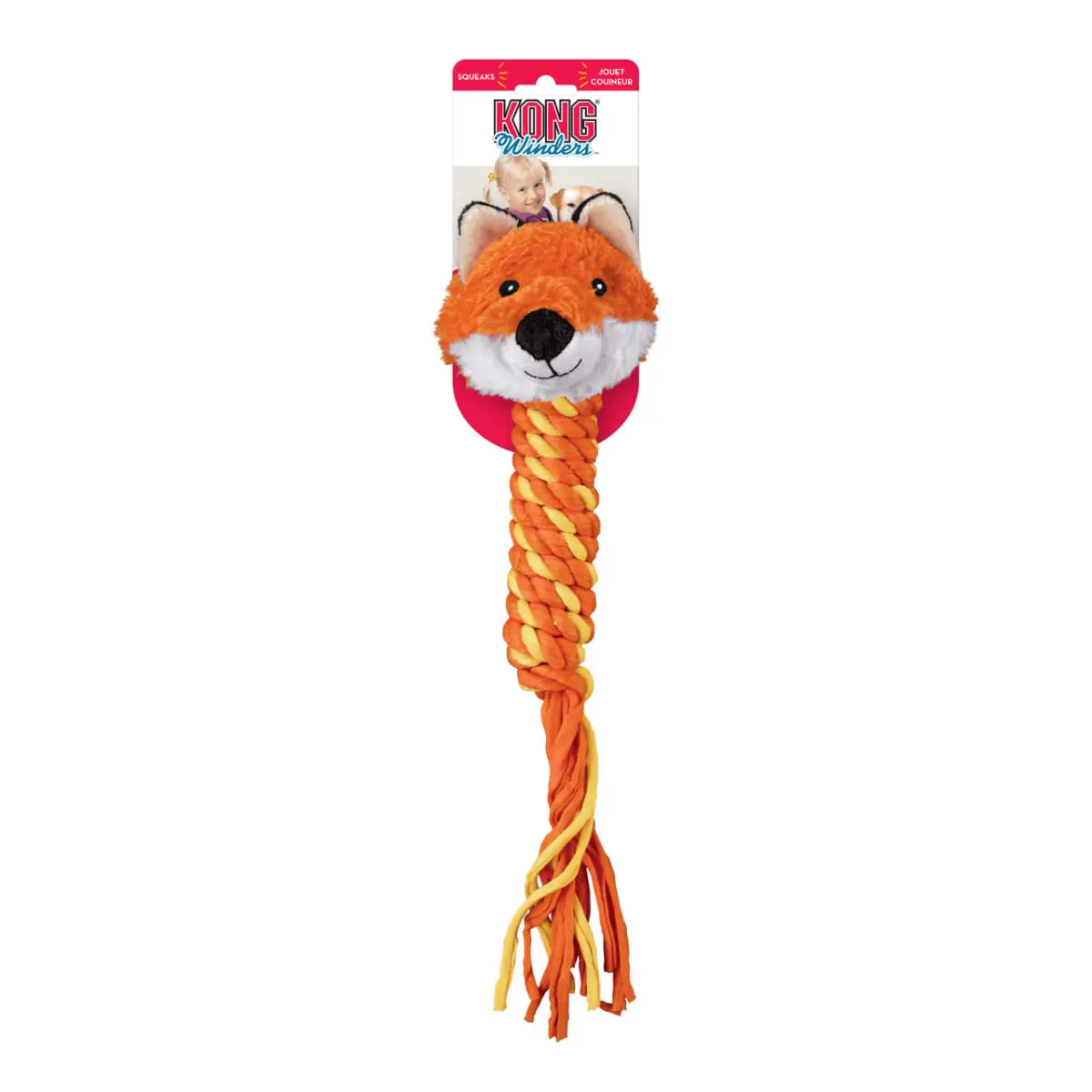 KONG Winders Fox, jucarie sfoara caini, activitati fizice, textil KONG Winders Fox, jucarie sfoara caini M, activitati fizice, textil, portocaliu, 1buc