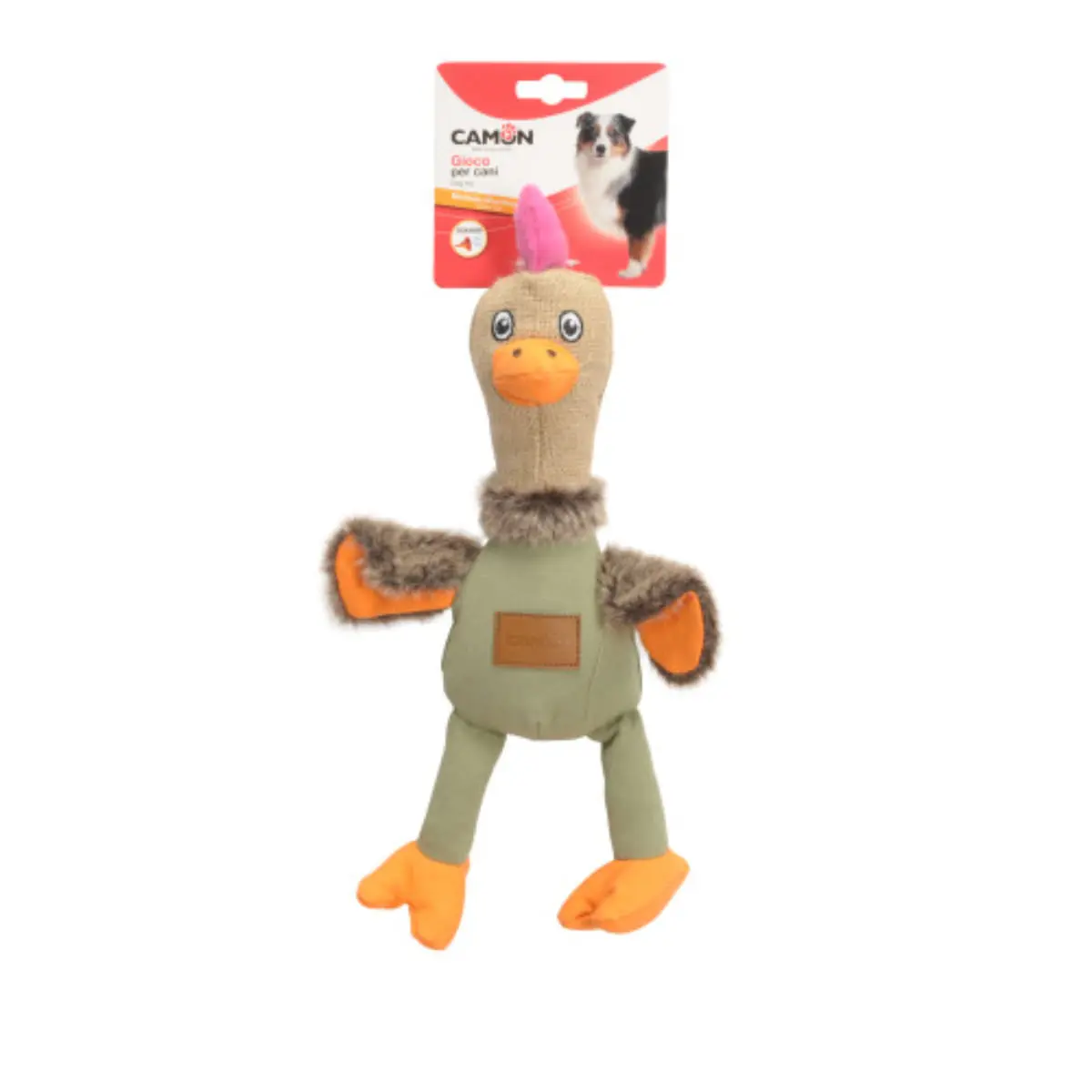 CAMON Pui, jucarie de aport caini, cu sunet, panza CAMON Pui, jucarie de aport caini S-XL, cu sunet, panza, multicolor, 35cm, 1buc - Image 2