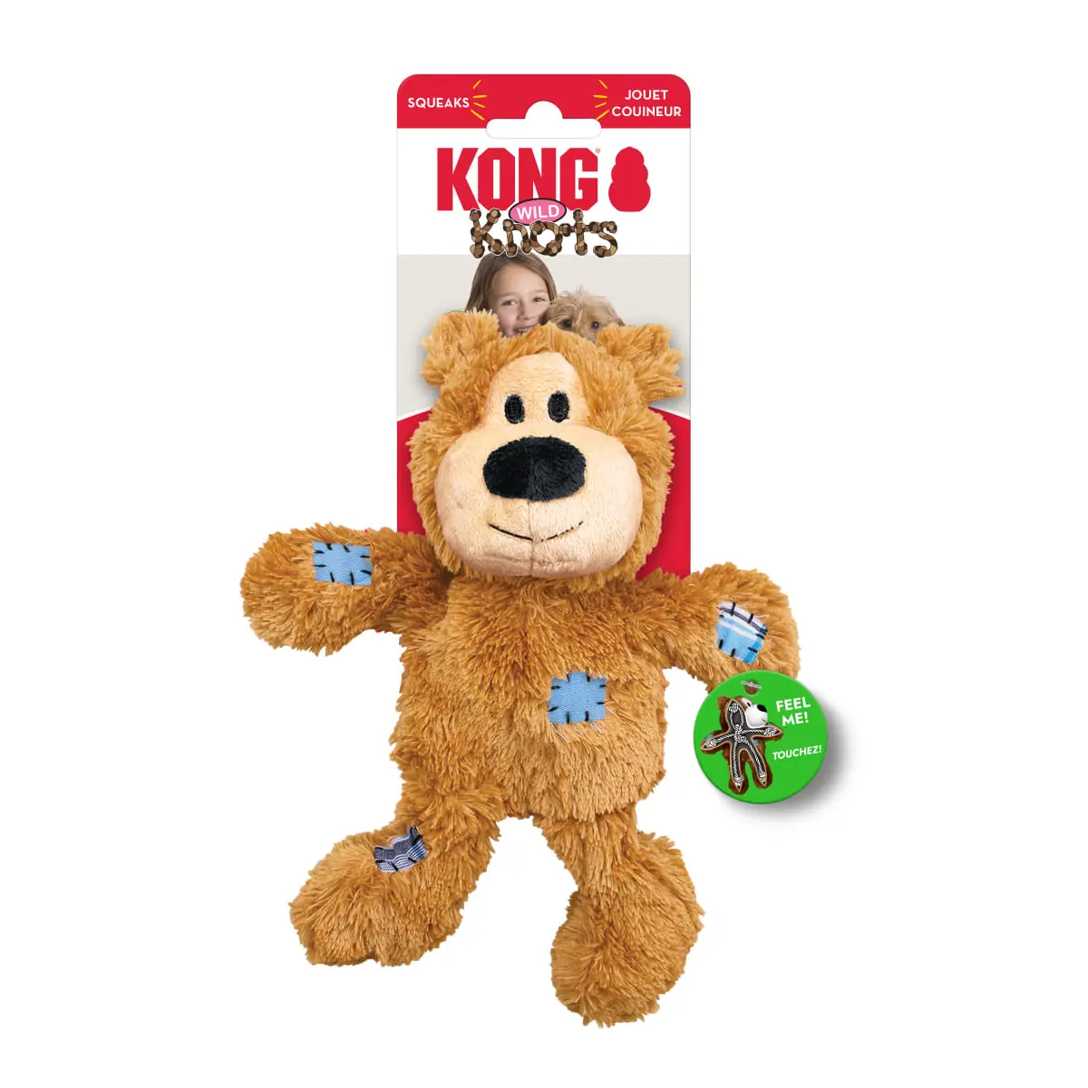 KONG Wild Knots Bear, jucarie sfoara caini, cu sunet, plus KONG Wild Knots Bear, jucarie sfoara caini S, cu sunet, plus, maro, 1buc - Image 2