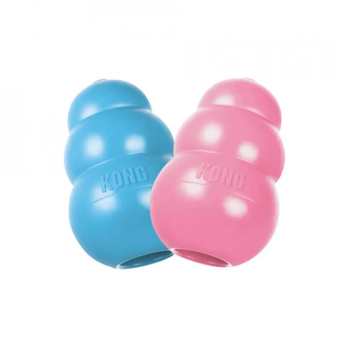 KONG Puppy, Kong caini junior, eliberare recompense, dentitie, cauciuc KONG Puppy, Kong caini junior M, eliberare recompense, dentitie, cauciuc, albastru si roz, 1buc