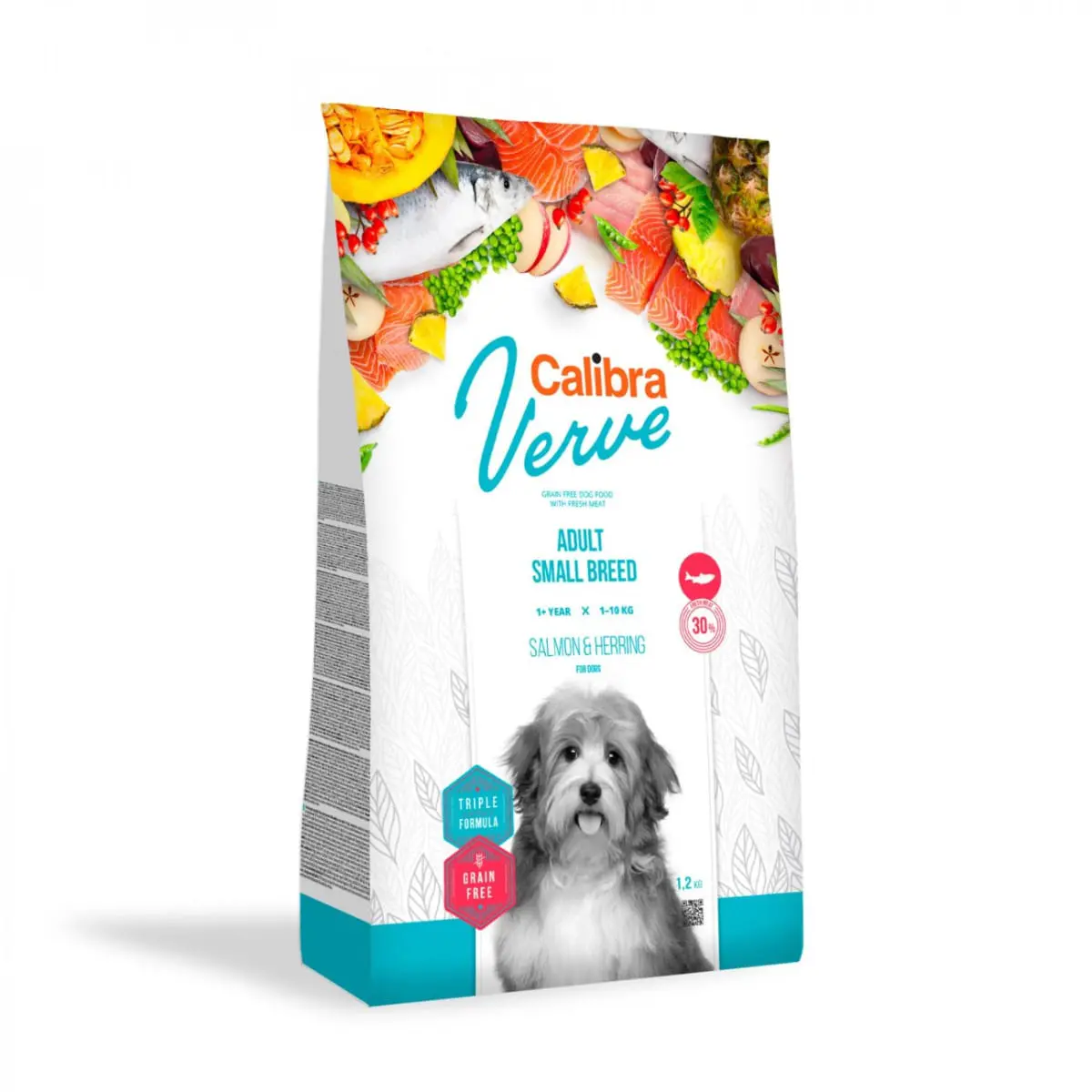 CALIBRA Verve GF Adult Small Breed, XS-S, Somon si Hering, hrana uscata fara cereale caini, 1.2kg