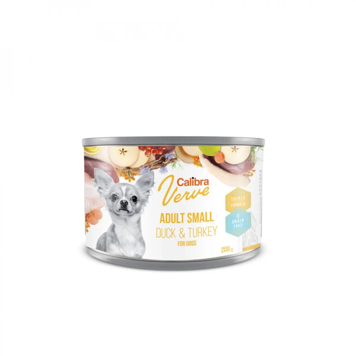 CALIBRA Verve GF Adult Small Breed, XS-S, Rata si Curcan, conserva hrana umeda fara cereale caini, (pate), 200g