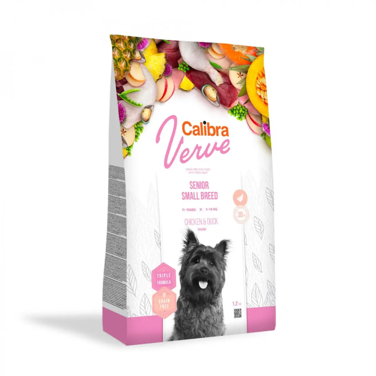 CALIBRA Verve GF Senior Small, XS-S, Pui si Rata, hrana uscata fara cereale caini senior, 1,2kg