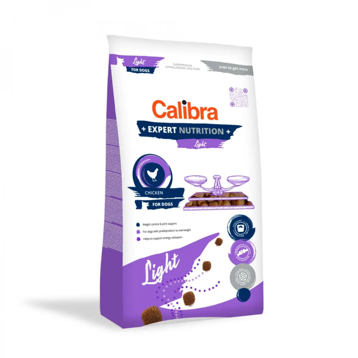 CALIBRA Expert Nutrition Light, XS-XL, Pui, hrana uscata caini, obezitate, 12kg