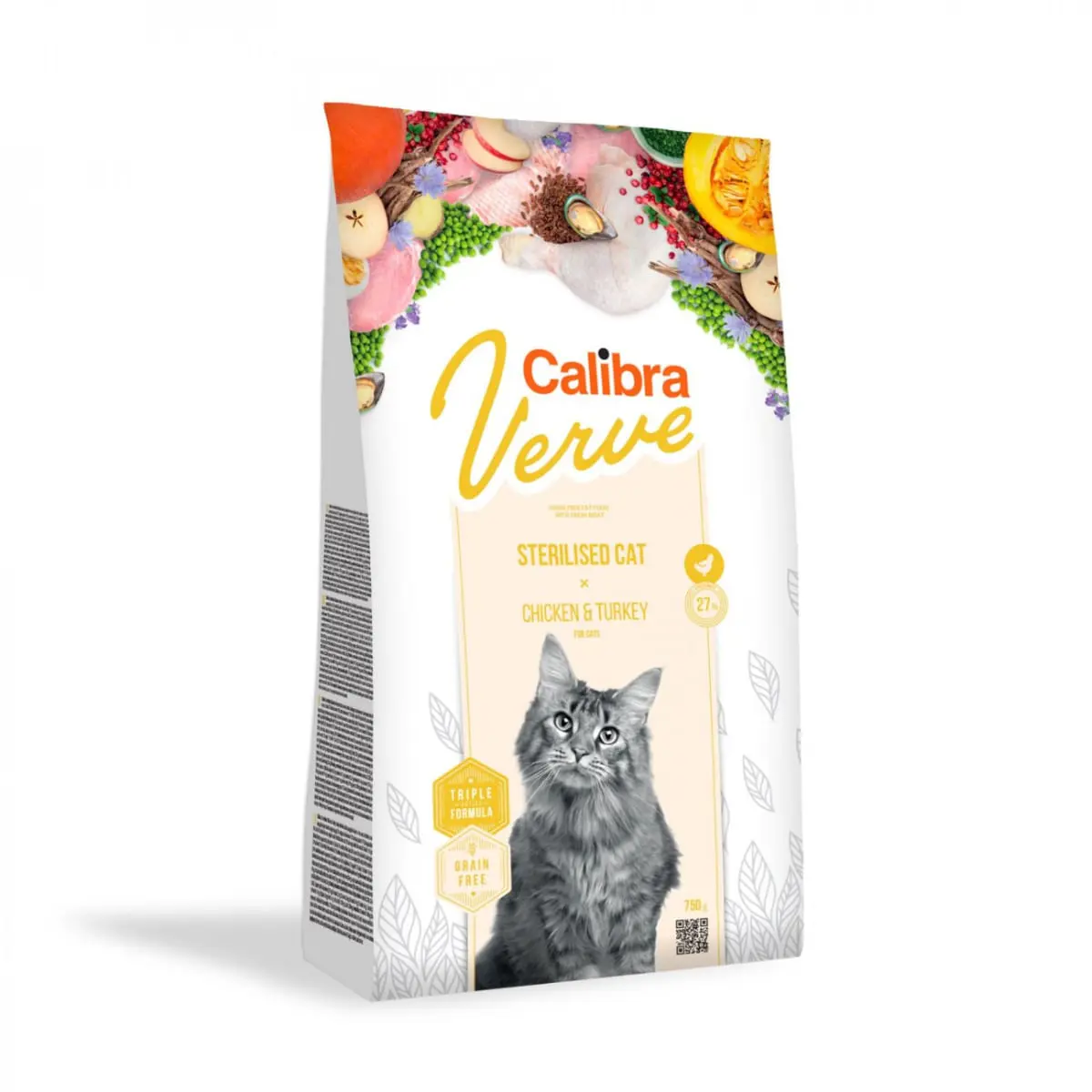 CALIBRA Verve GF Sterilised, Pui si Curcan, hrana uscata fara cereale pisici sterilizate, 750g - Image 2