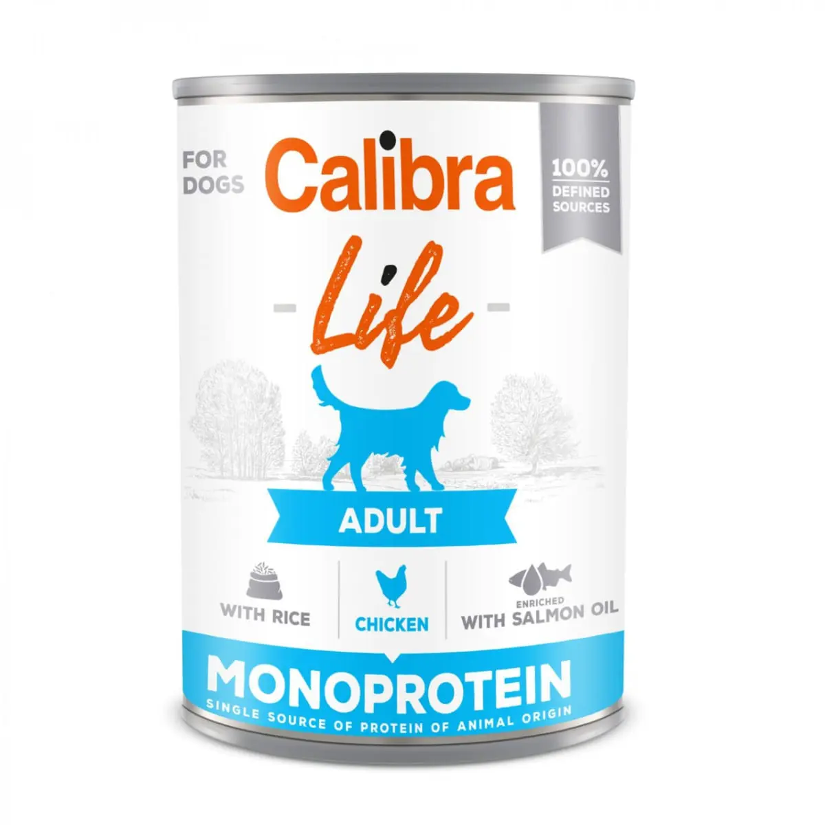 CALIBRA Life, XS-XL, Pui si Inimi de Pui, conserva hrana umeda monoproteica caini, (pate), 400g