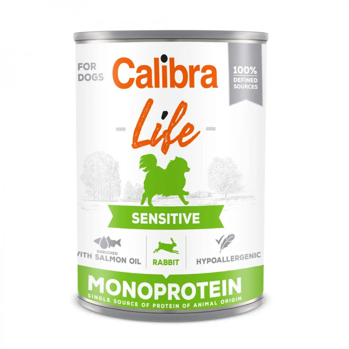 CALIBRA Life Sensitive, XS-XL, Iepure, conserva hrana umeda monoproteica fara cereale caini, sistem digestiv, (pate), 400g