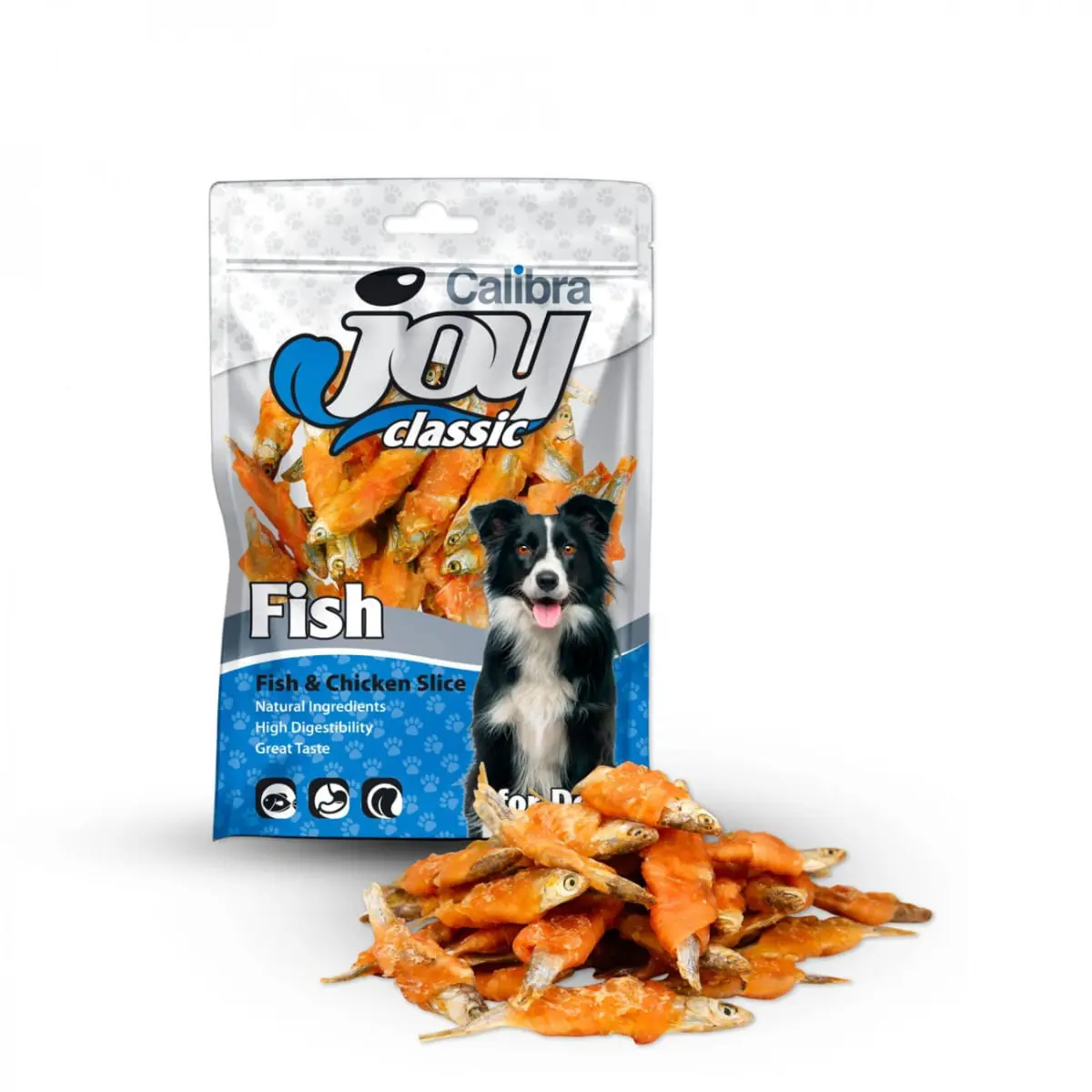 CALIBRA Joy Classic Slice, XS-XL, Peste si Pui, punguta recompense caini, 80g