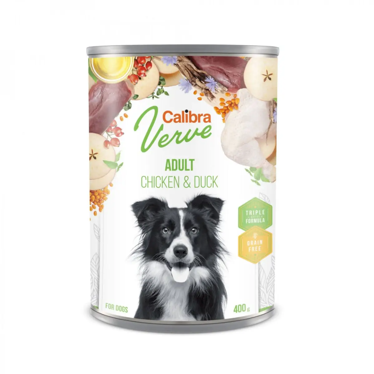 CALIBRA Verve GF, XS-XL, Pui si Rata, conserva hrana umeda fara cereale caini, (pate), 400g