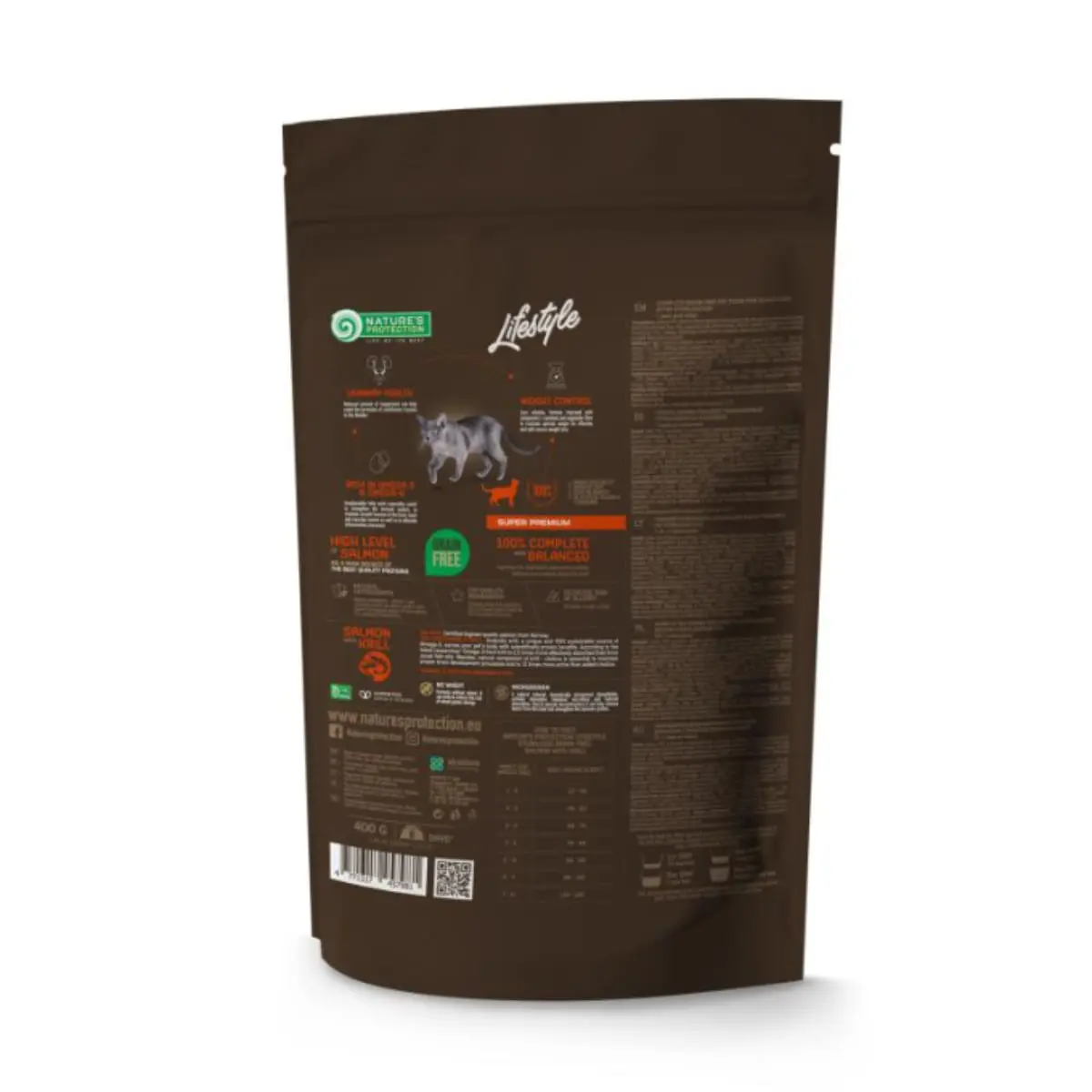 NATURES PROTECTION Lifestyle Sterilised, Somon si Krill, hrana uscata fara cereale pisici sterilizate, 400g - Image 3