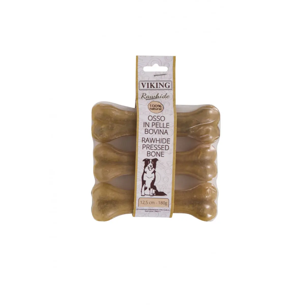 LEOPET Viking Os Piele Presata, M-L, Vita, punguta recompense fara cereale caini, 180g - Image 2