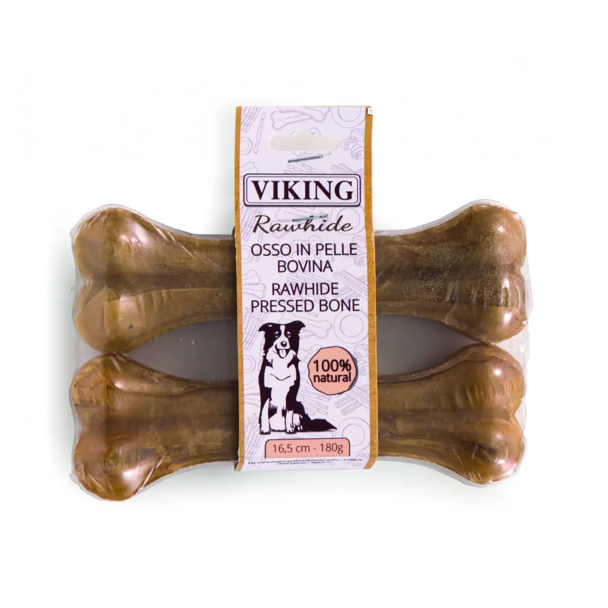 LEOPET Viking Os Piele Presata, M-XL, Vita, punguta recompense fara cereale caini, 180g