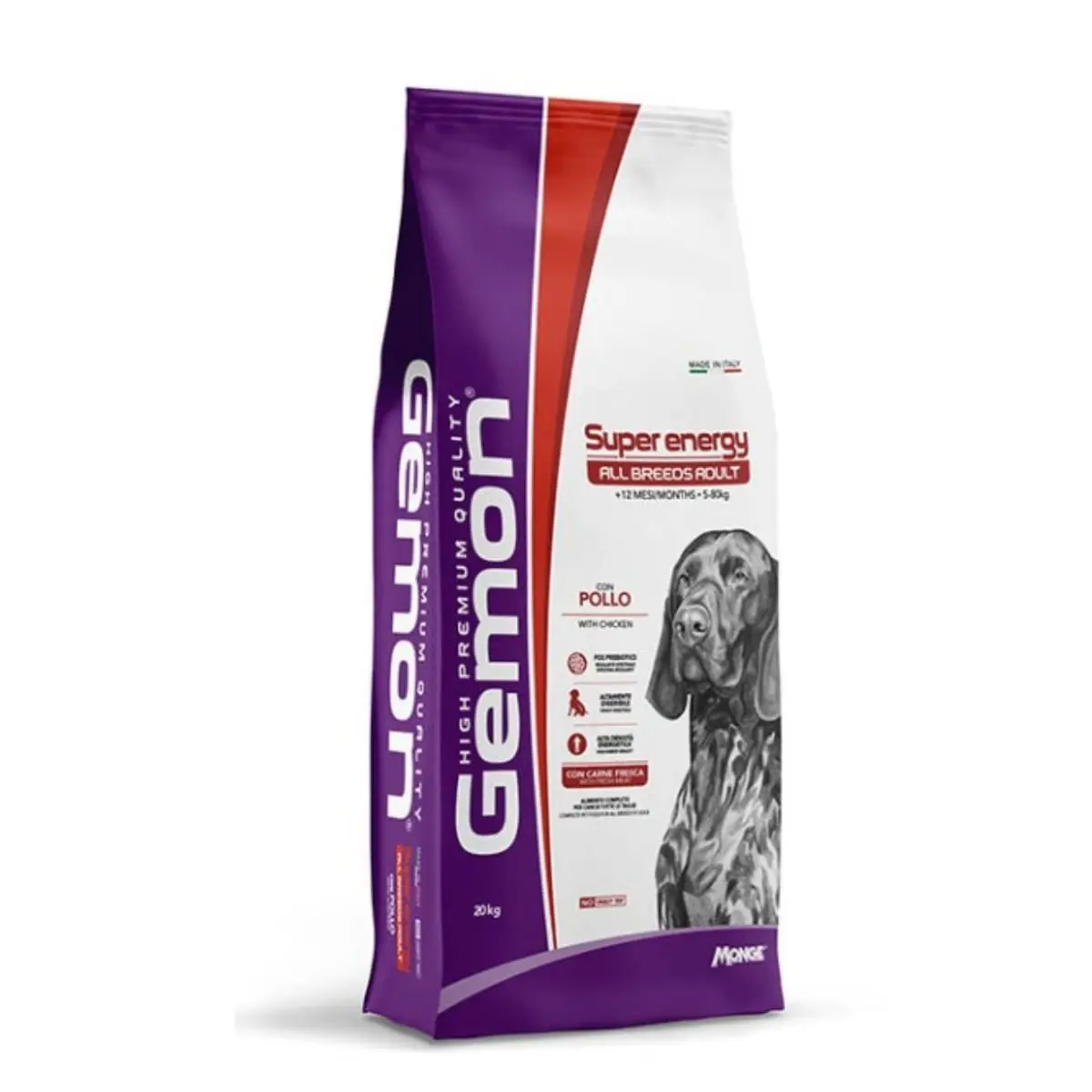 GEMON Super Energy, XS-XL, Pui, hrana uscata caini, activitate intensa, 20kg