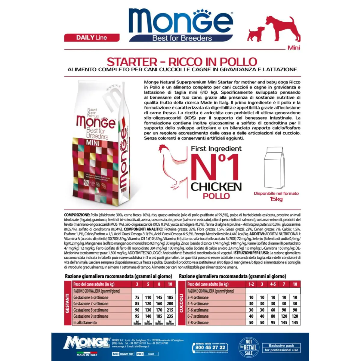 MONGE Best for Breeders Mini Starter, XS-S, Pui, hrana uscata caini junior, 15kg - Image 3