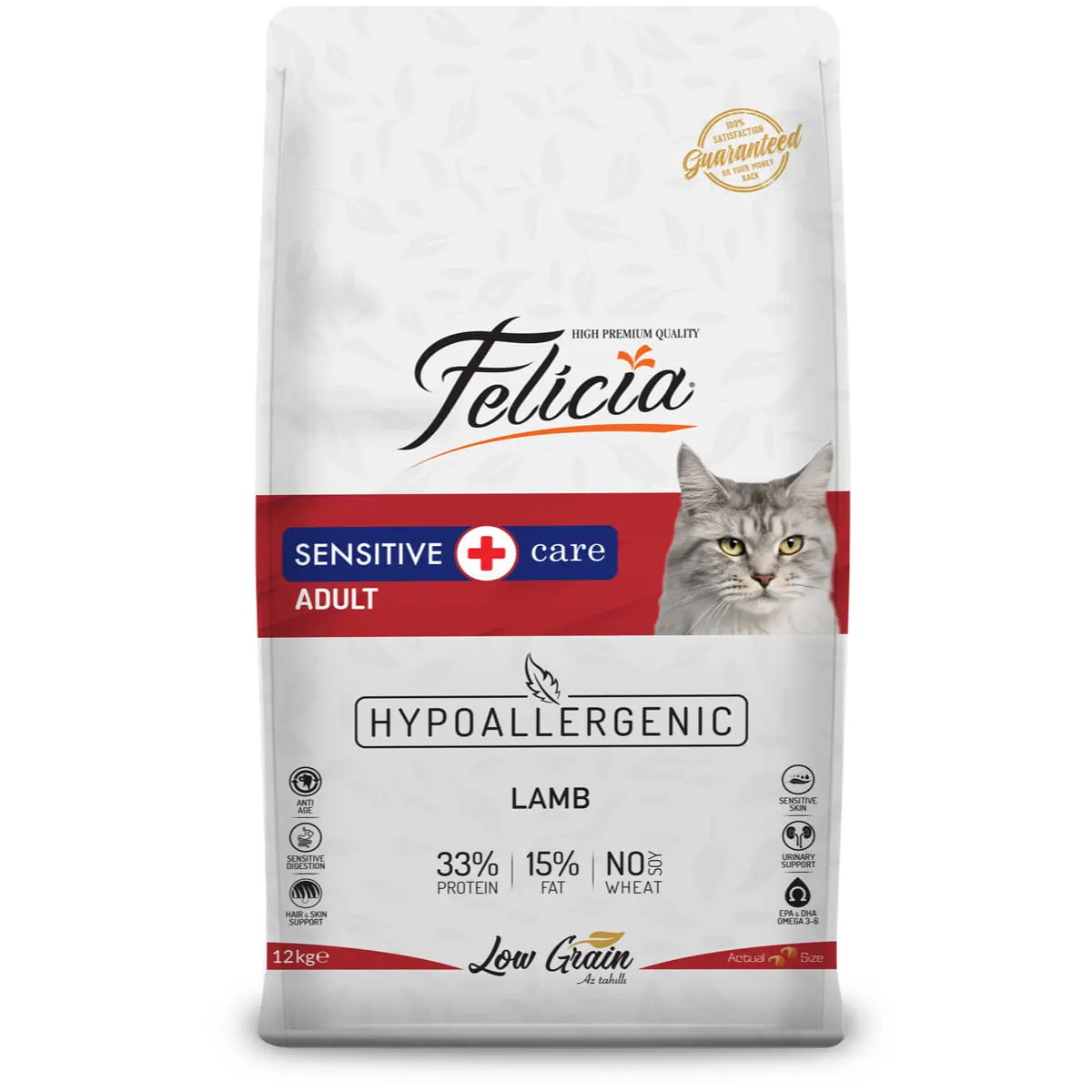 FELICIA Sensitive Care, Miel, hrana uscata continut redus cereale pisici, alergii, 12kg