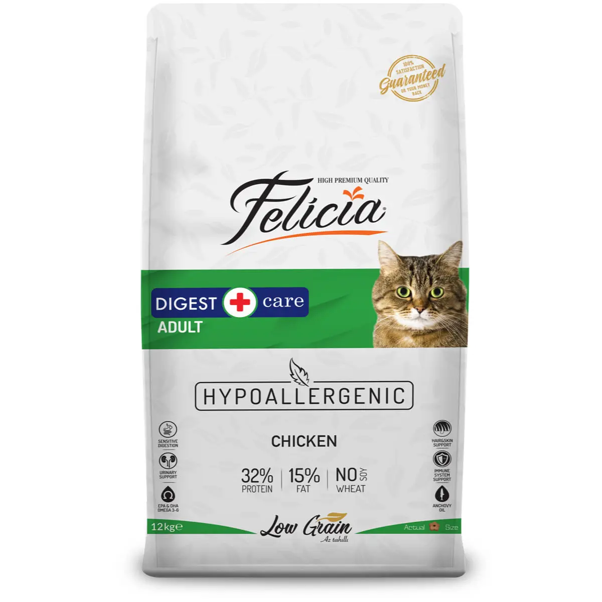 FELICIA Digest Care, Pui, hrana uscata continut redus cereale pisici, sistem digestiv, 2kg