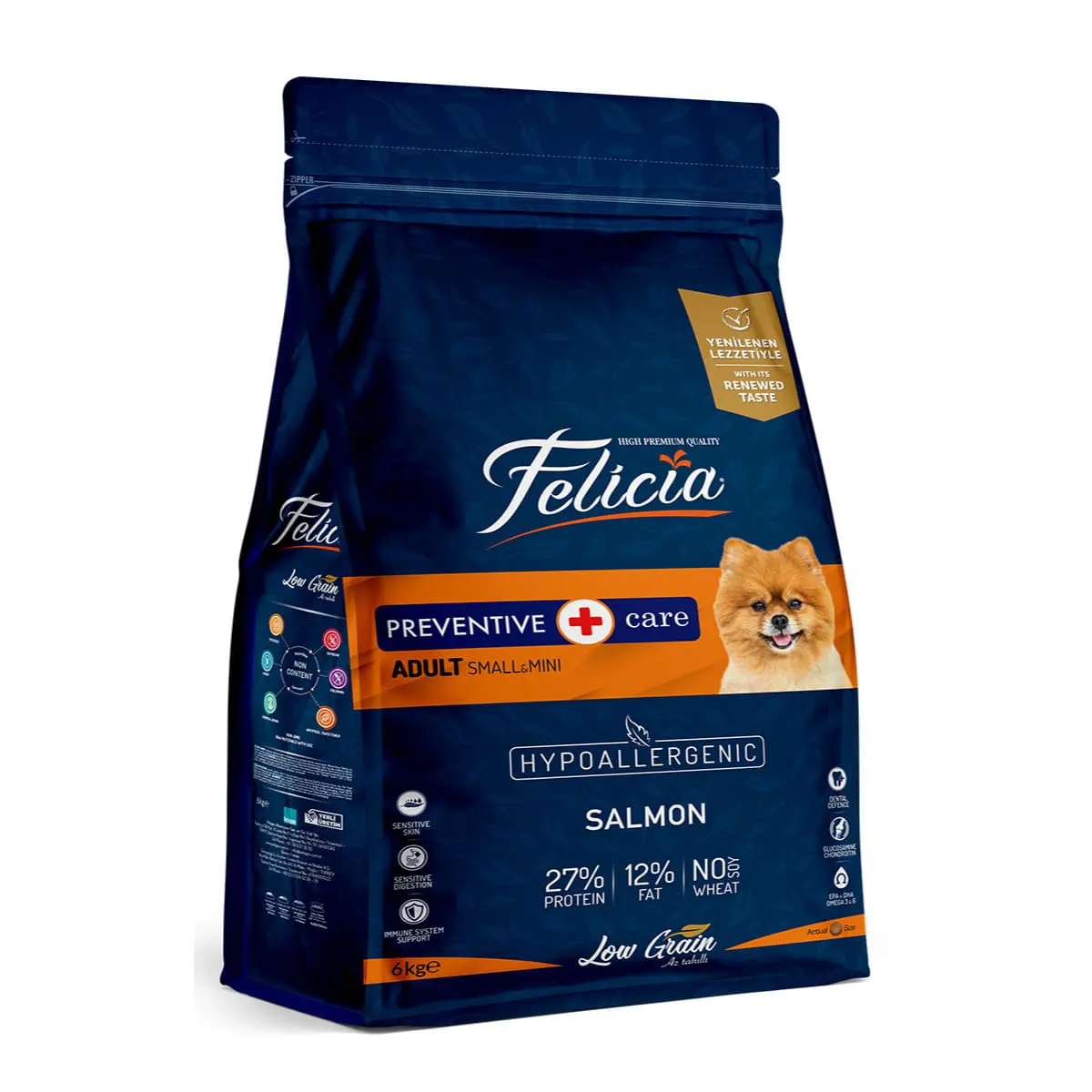 FELICIA Preventive Care Adult Small & Mini, XS-S, Somon, hrana uscata continut redus cereale caini, alergii, 6kg - Image 2
