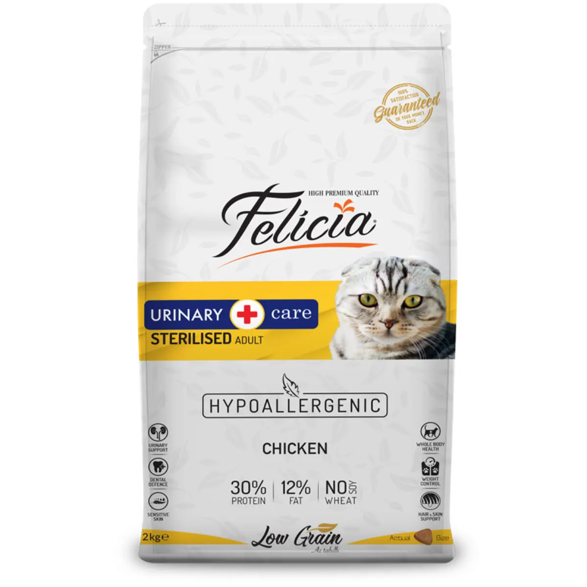 FELICIA Urinary Care, Pui, hrana uscata continut redus cereale pisici sterilizate, sistem urinar, 2kg - Image 3