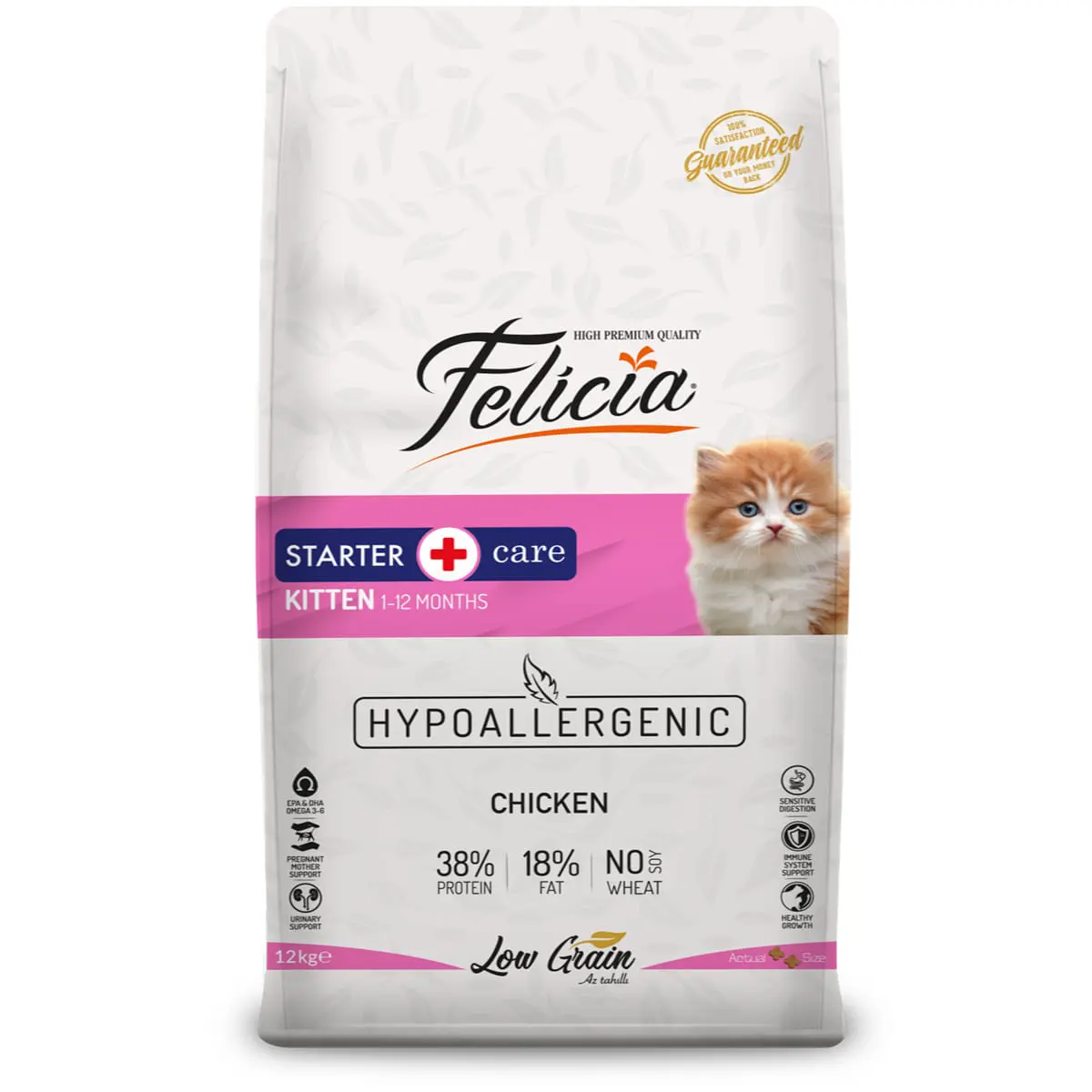 FELICIA Kitten Starter, Pui, hrana uscata continut redus cereale pisici junior, 12kg - Image 2