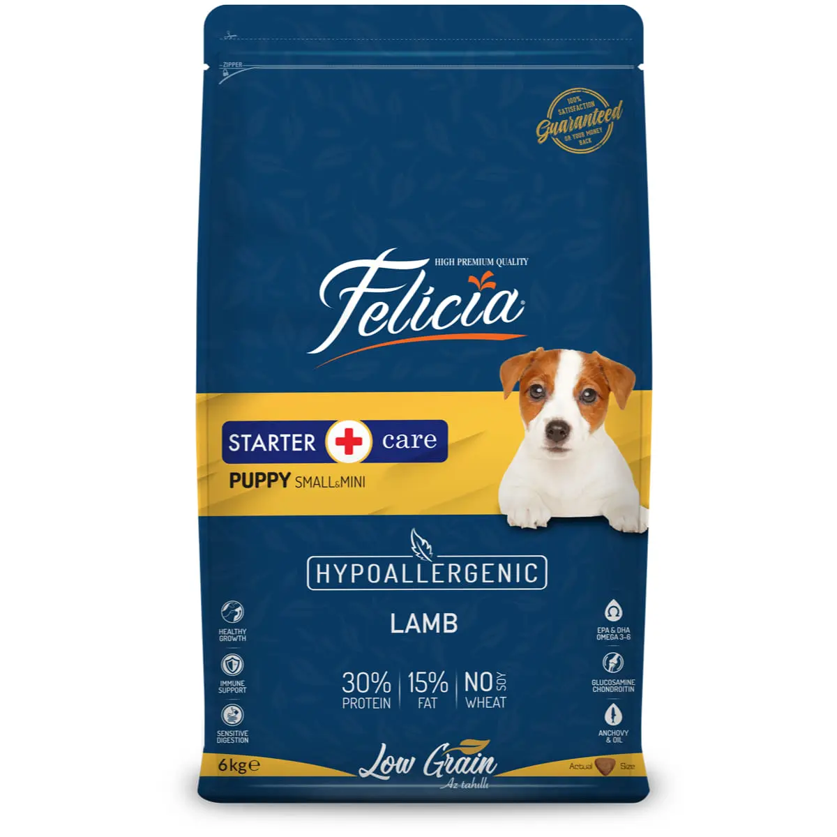 FELICIA Starter Care Puppy Small & Mini, XS-S, Miel, hrana uscata continut redus cereale caini junior, 6kg