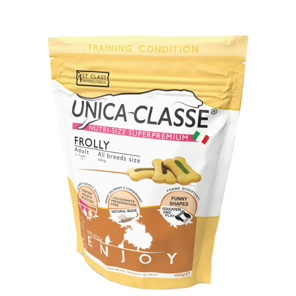 UNICA Classe Frolly, XS-XL, Pui, punguta recompense caini, 400g - Image 2