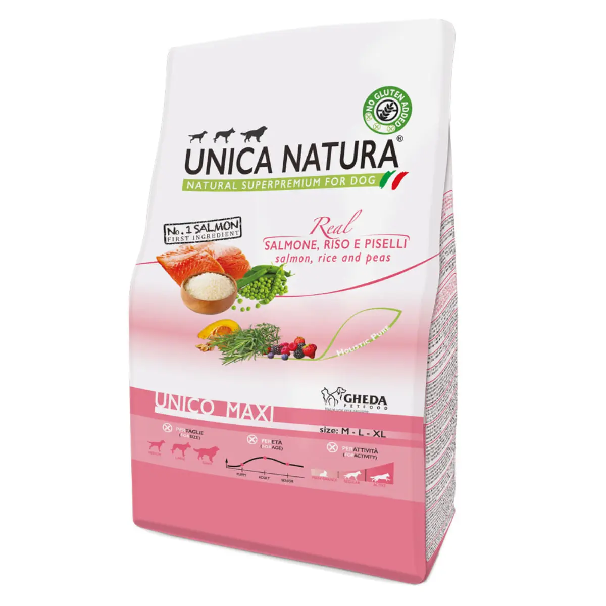 UNICA Natura Maxi, L-XL, Somon si Orez, hrana uscata caini, 7.5kg