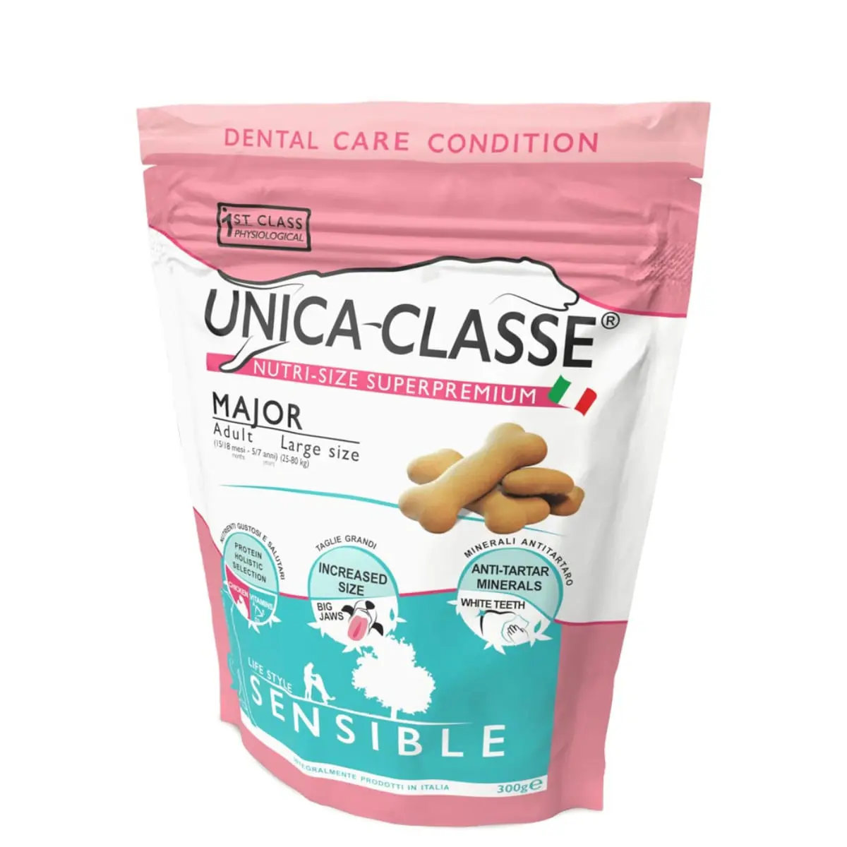 UNICA Classe Major Sensible, L-XL, Pui, punguta recompense functionale caini, sensibilitati dentare, 300g - Image 2