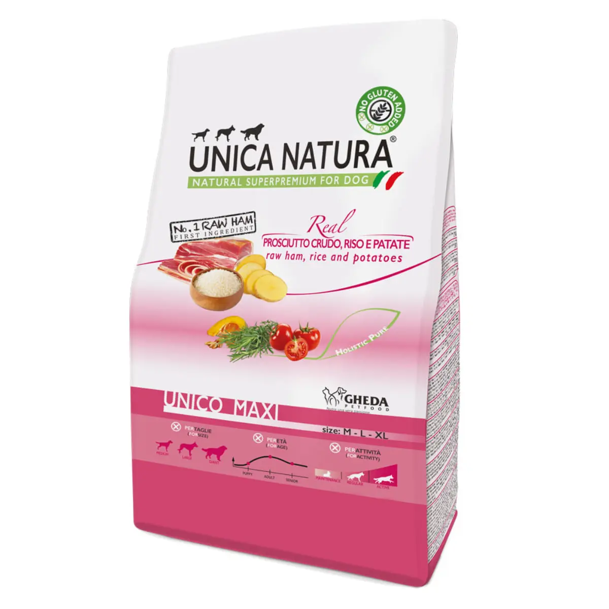UNICA Natura Maxi, L-XL, Prosciutto Crudo si Orez, hrana uscata caini, 12kg - Image 2