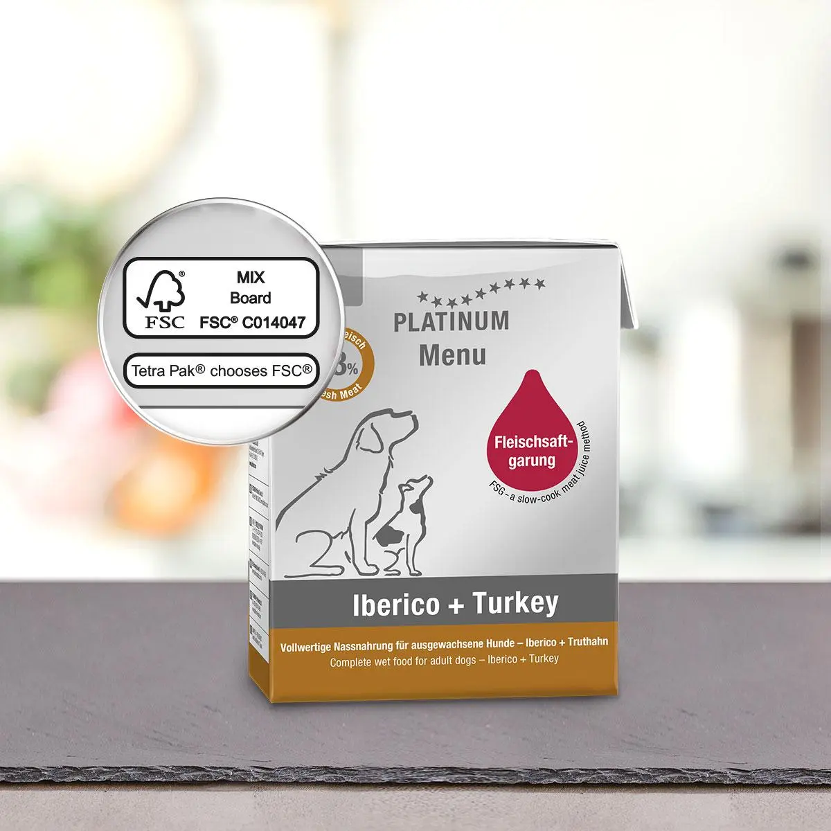 PLATINUM, XS-XL, Iberico si Curcan, tetra pack hrana umeda fara cereale caini, (in suc propriu), 185g - Image 4