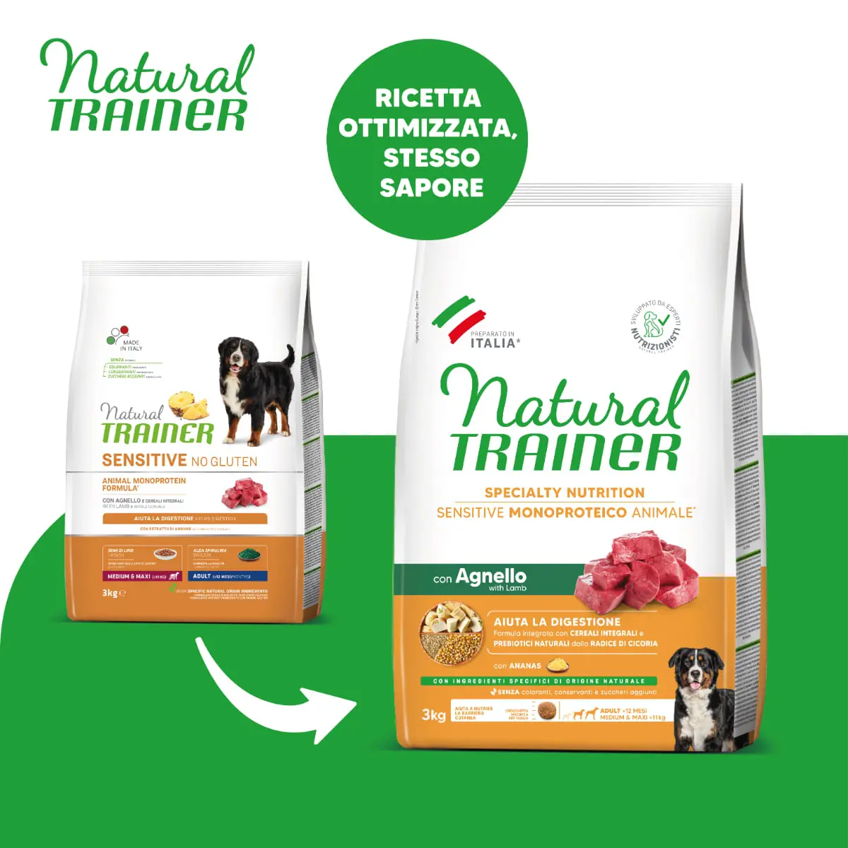 NATURAL TRAINER Speciality Nutrition Sensitive, M-XL, Miel, hrana uscata monoproteica caini, sistem digestiv, 3kg