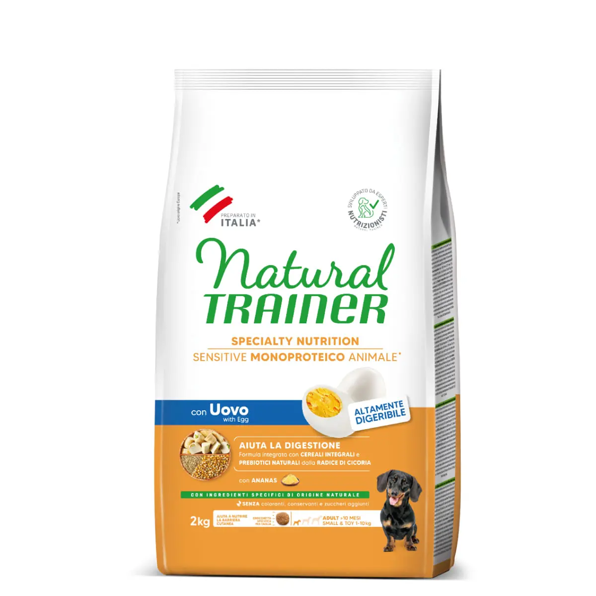NATURAL TRAINER Speciality Nutrition Sensitive, XS-S, Ou, hrana uscata monoproteica caini, sistem digestiv, 2kg - Image 3