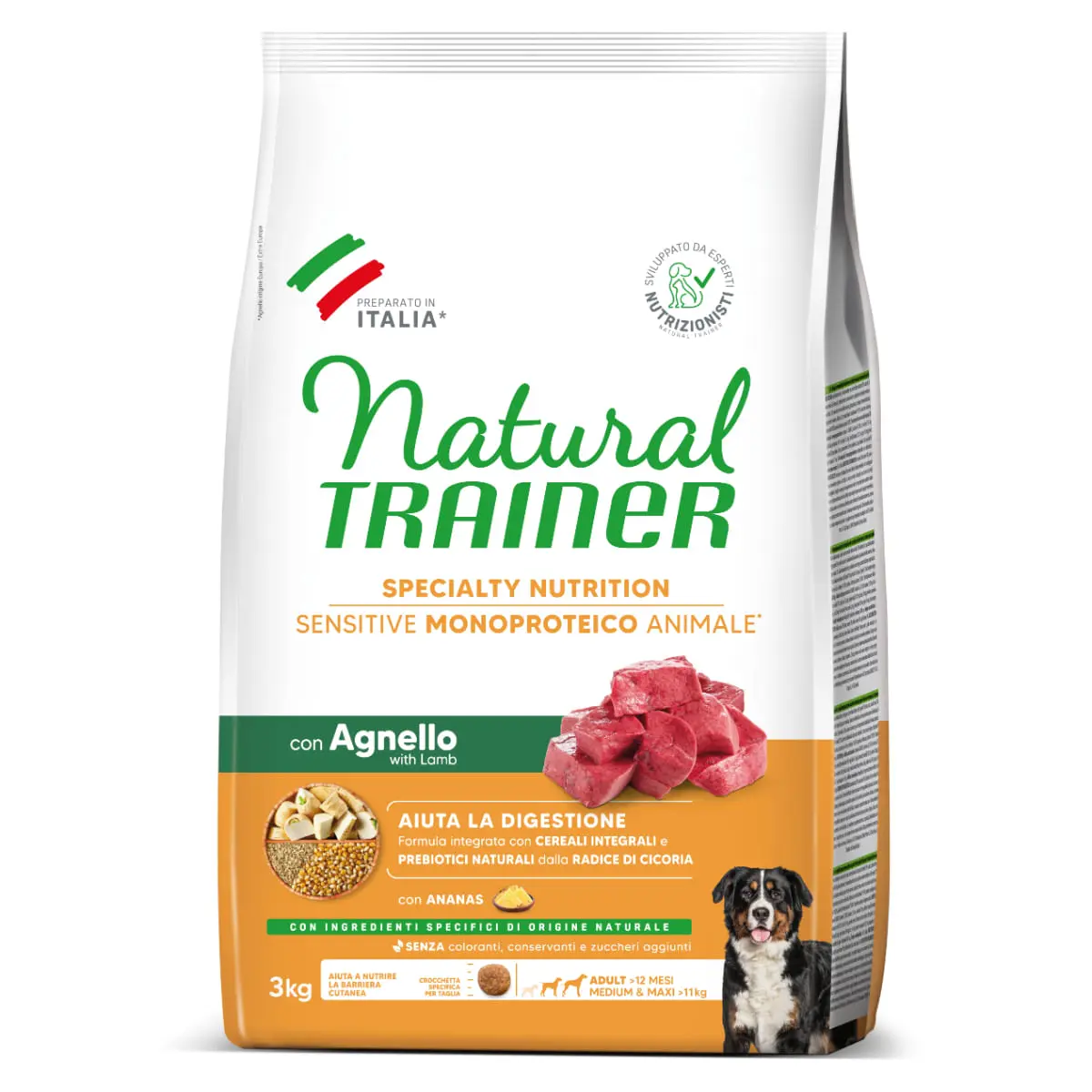 NATURAL TRAINER Speciality Nutrition Sensitive, M-XL, Miel, hrana uscata monoproteica caini, sistem digestiv, 3kg - Image 3