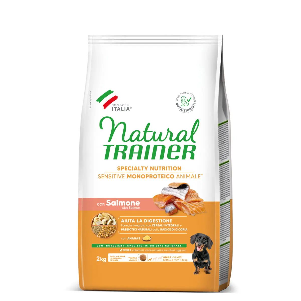 NATURAL TRAINER Speciality Nutrition Sensitive, XS-S, Somon, hrana uscata monoproteica caini, sistem digestiv, 2kg - Image 3