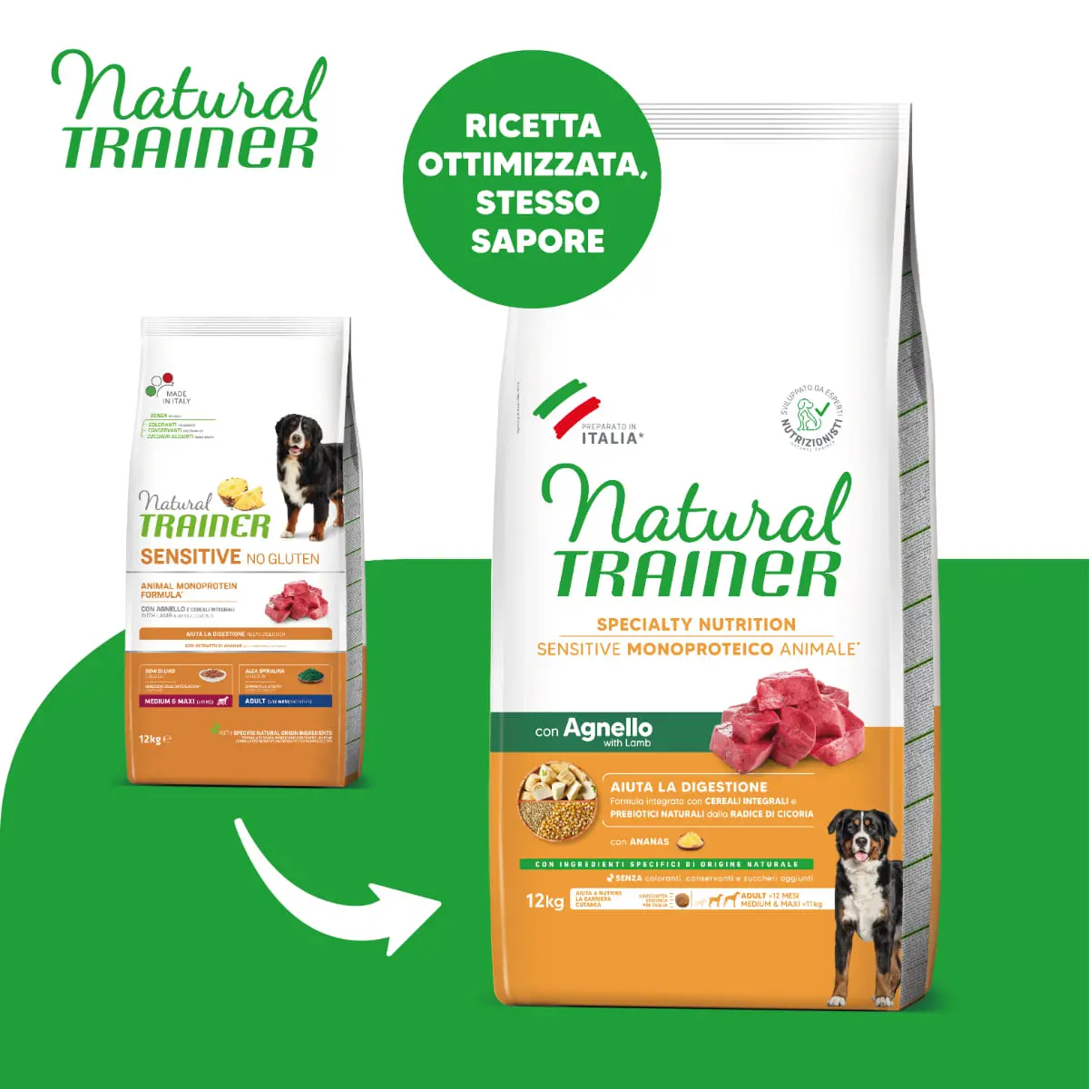 NATURAL TRAINER Speciality Nutrition Sensitive, M-XL, Miel, hrana uscata monoproteica caini, sistem digestiv, 12kg