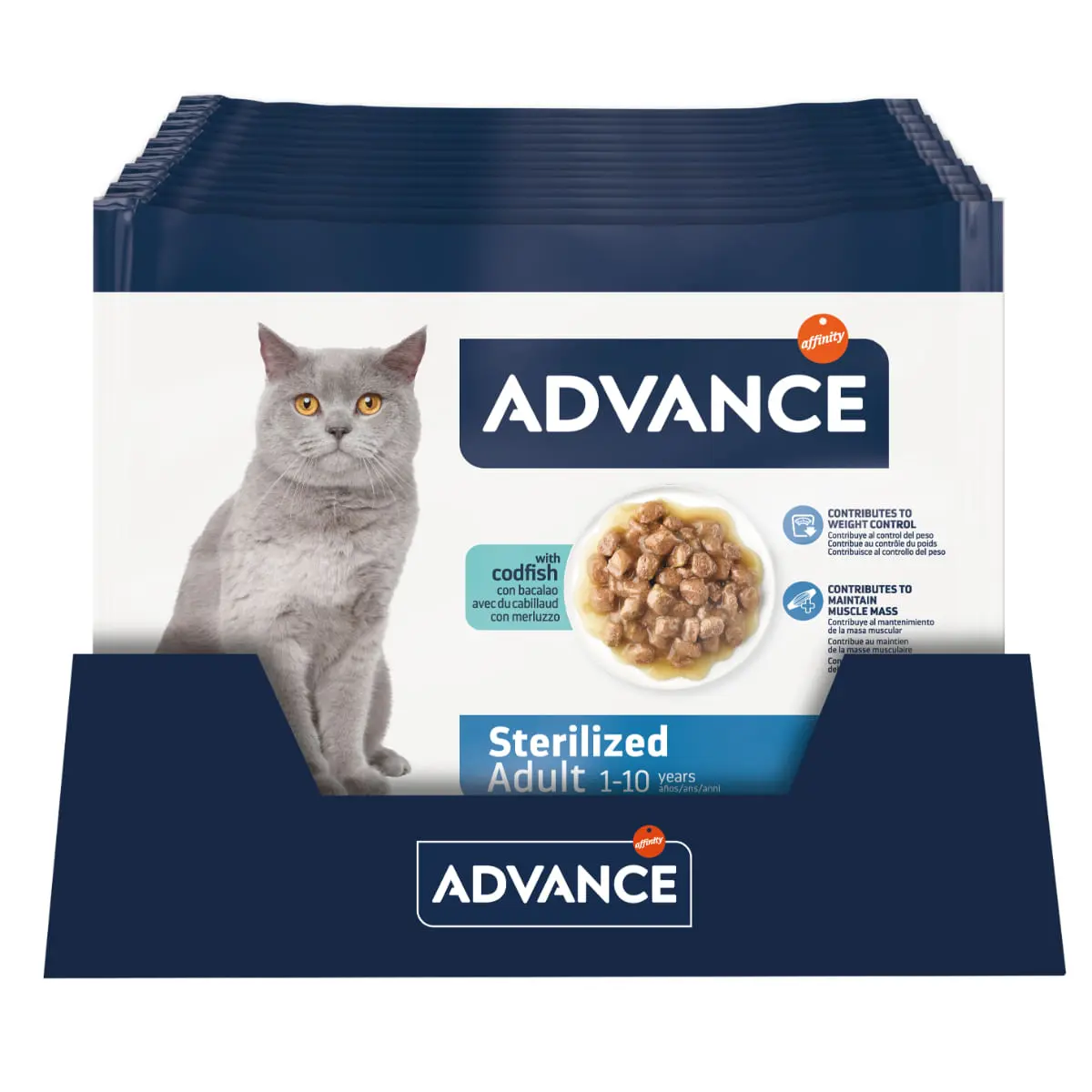 ADVANCE Sterilised, Cod, plic hrana umeda pisici sterilizate, (in sos), multipack, 85g x 4buc - Image 3